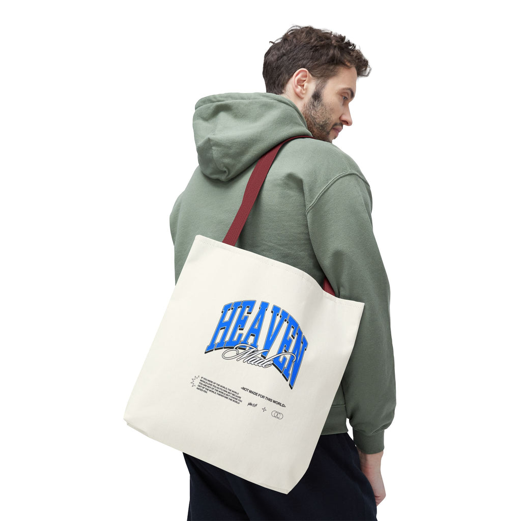 Heaven Music Tote Bag - Retro Blue Graphic All-Over Print