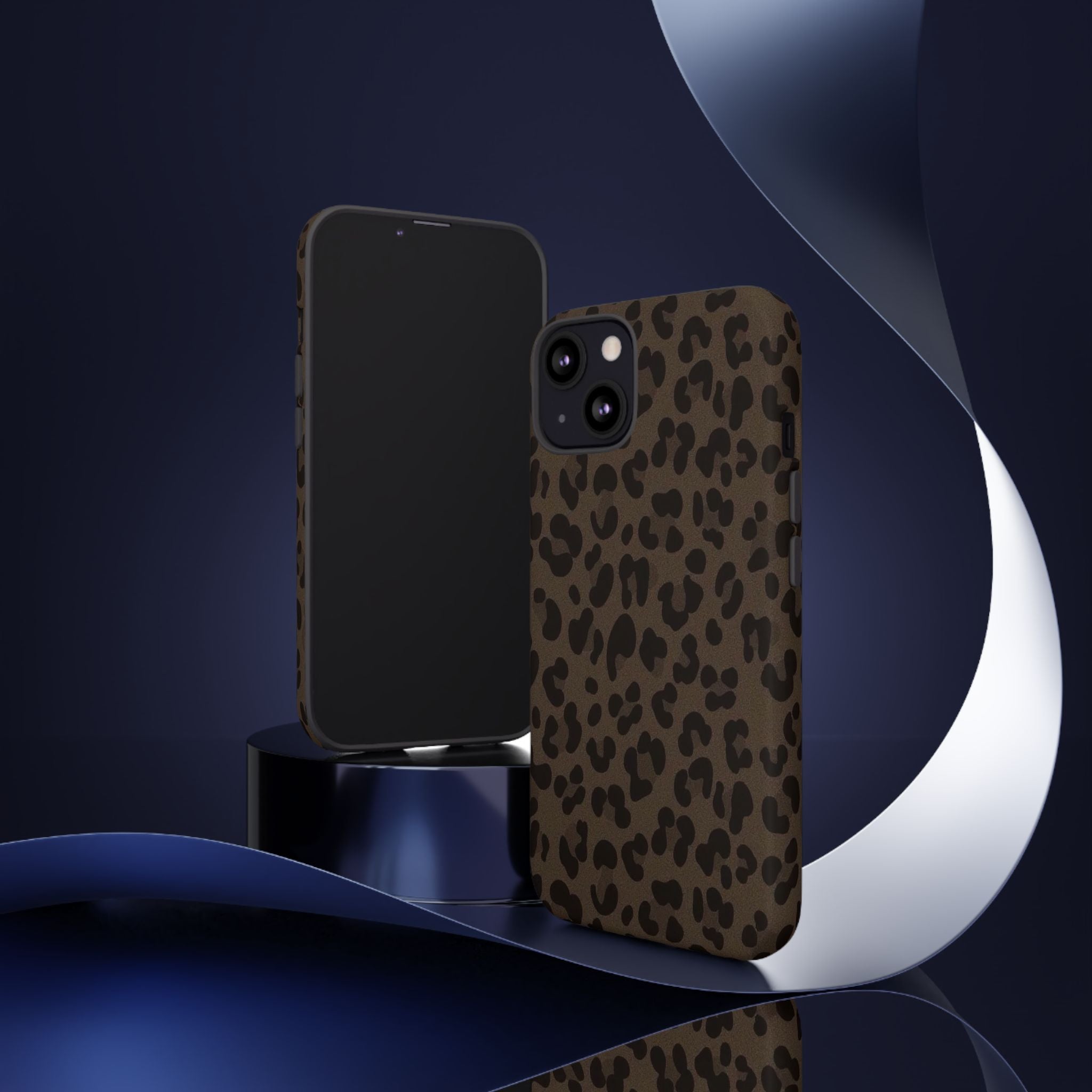 Leopard Print Tough iPhone Case — Durable Brown Animal Pattern Protective Cover