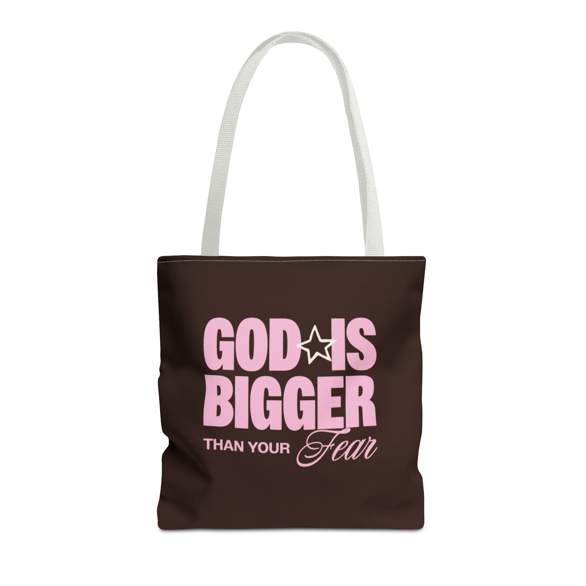 "God Is Bigger Than Your Fear" Scripture Quote Tote Bag