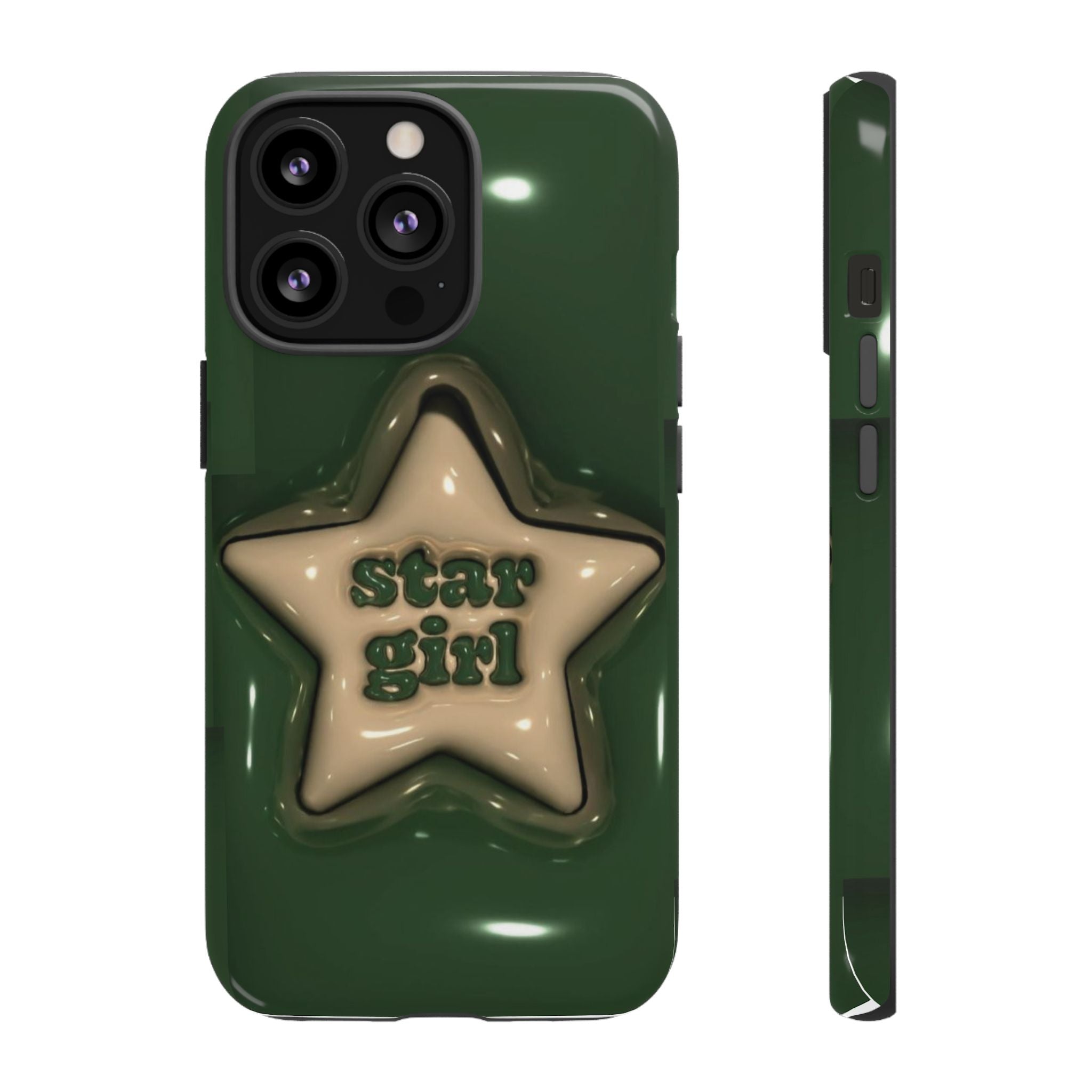 Star Girl iPhone Case — Green Star Protective Case