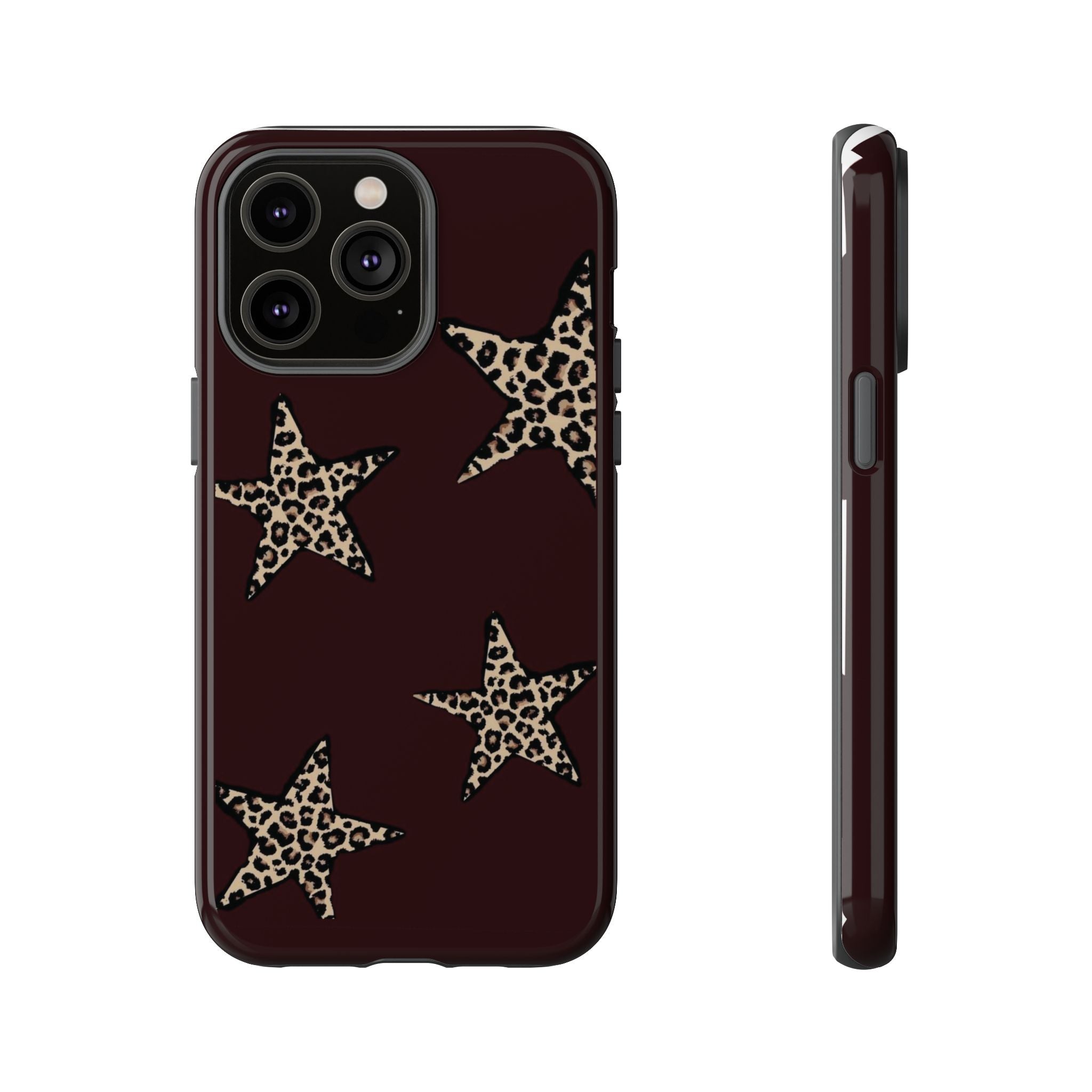 Leopard Star iPhone Case — Chic Brown Protective Tough Case