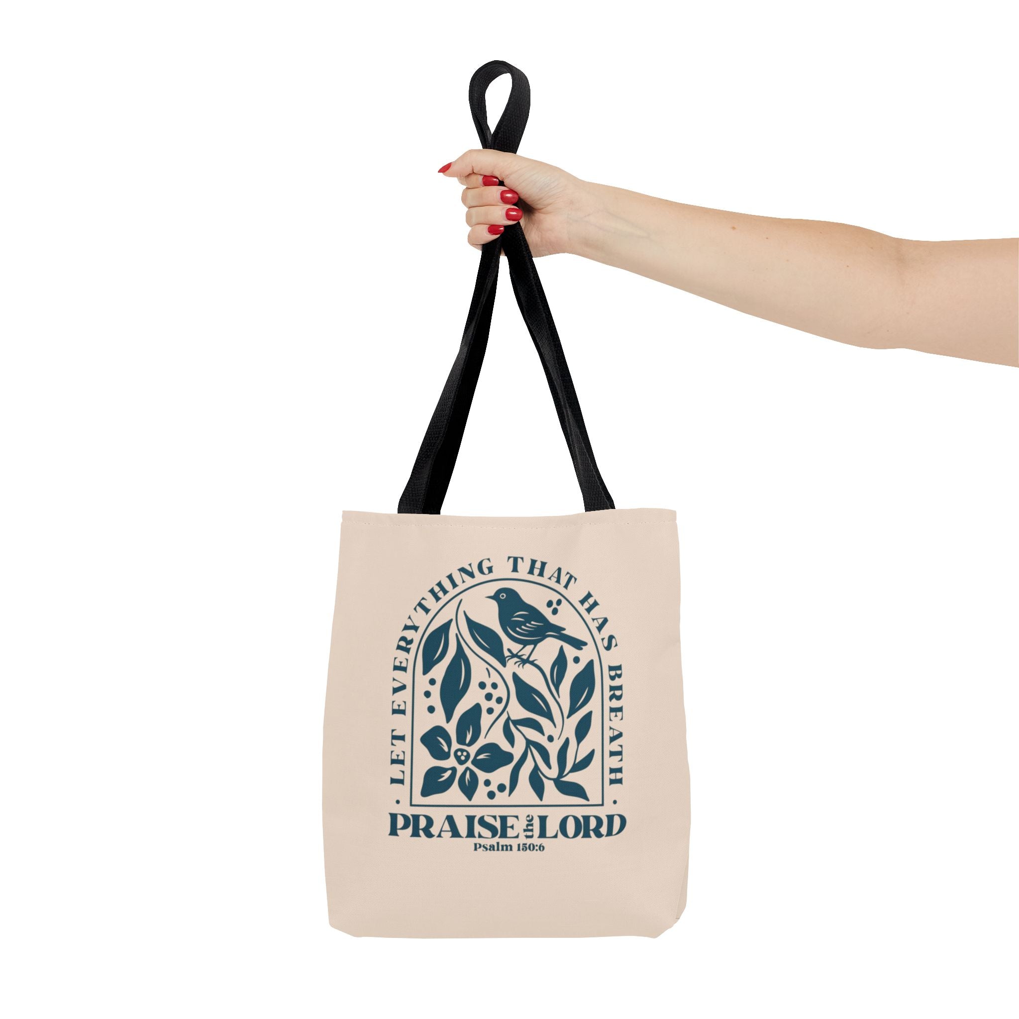 "Praise the Lord" Floral Psalm 150:6 Tote Bag