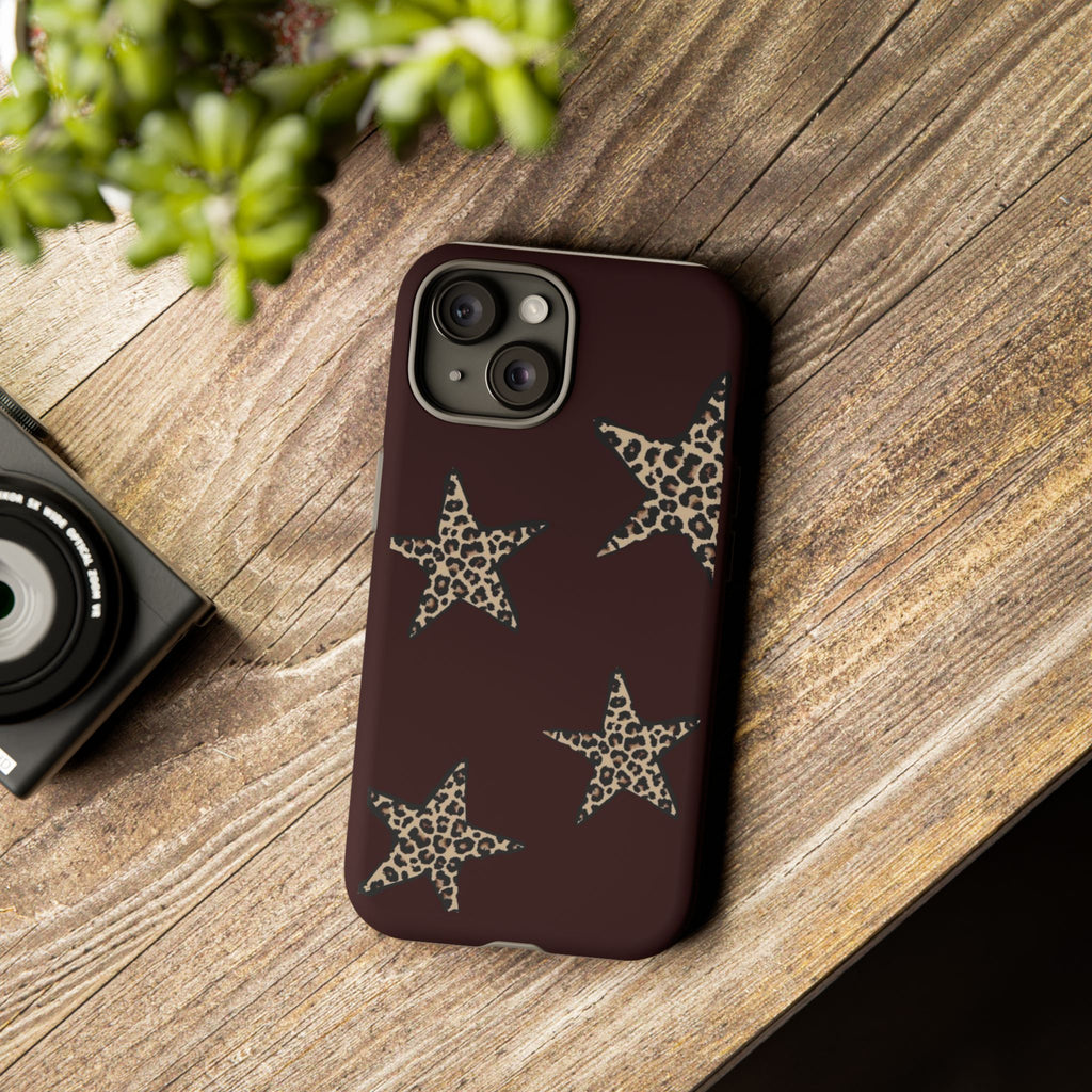 Leopard Star iPhone Case — Chic Brown Protective Tough Case