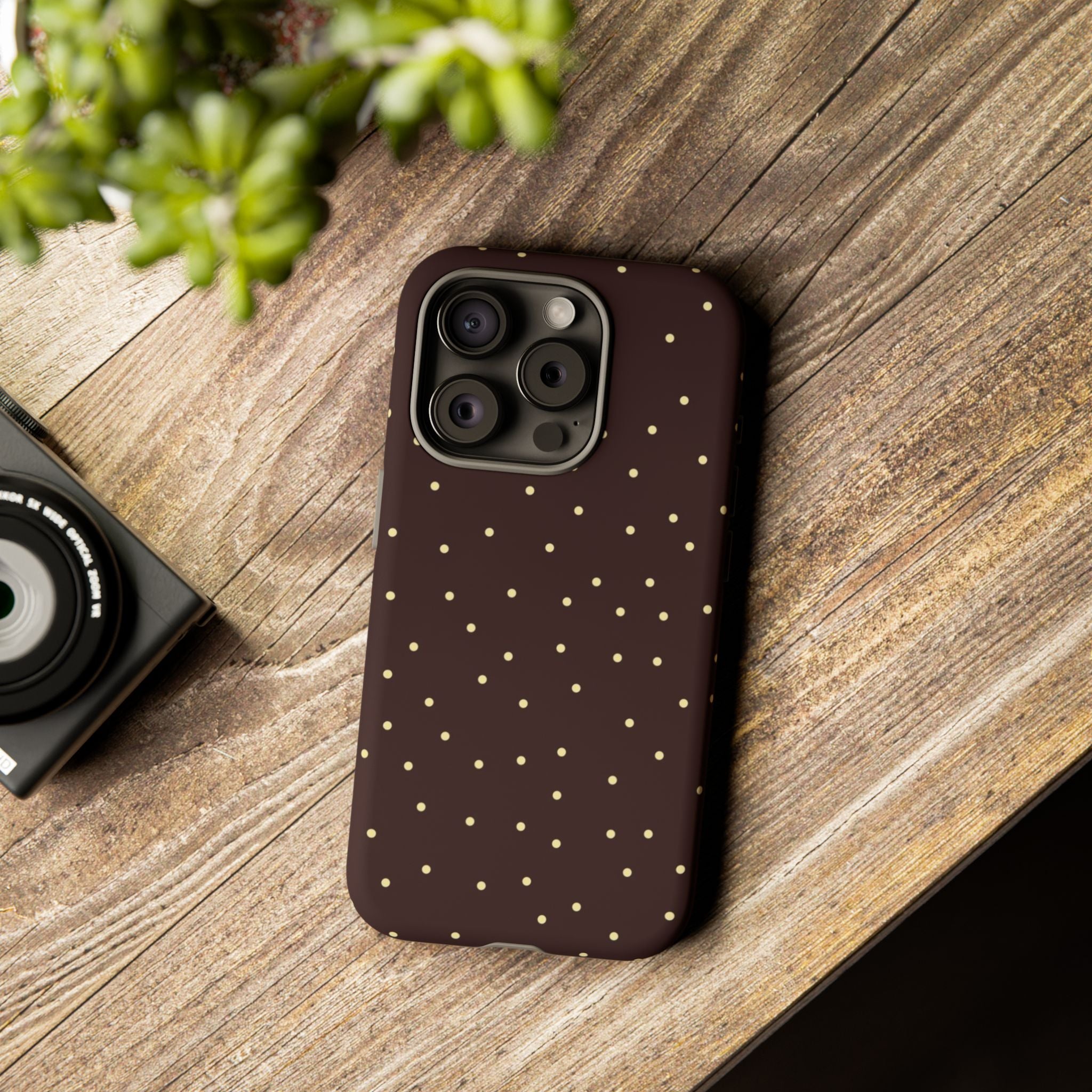 Brown Gold Polka Dot Tough Phone Case