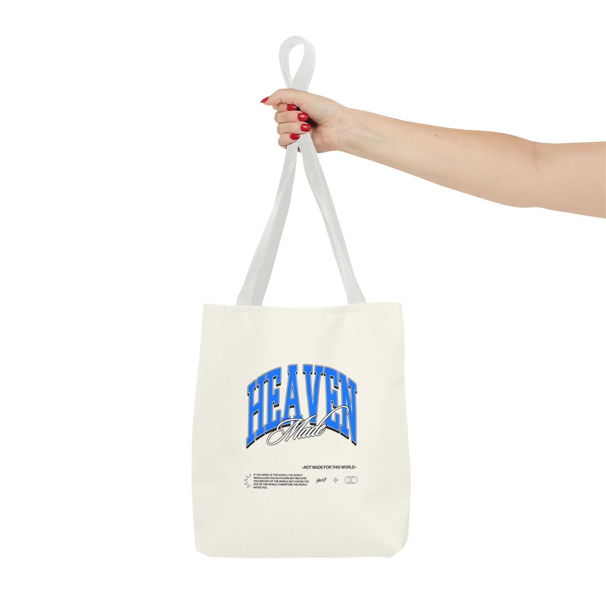 Heaven Music Tote Bag - Retro Blue Graphic All-Over Print