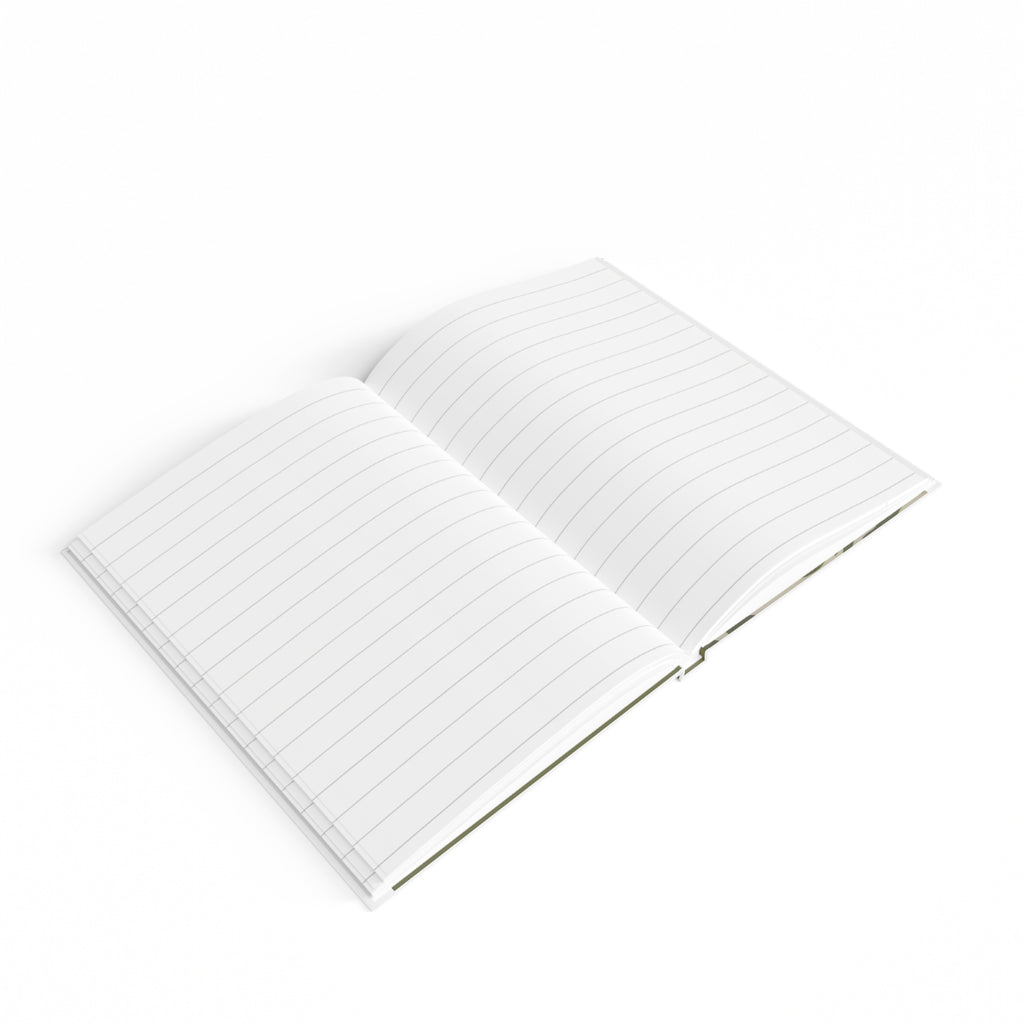 Olive Zebra Print Ruled Hardcover Journal — Lined Notebook for Notes & Daily Planning