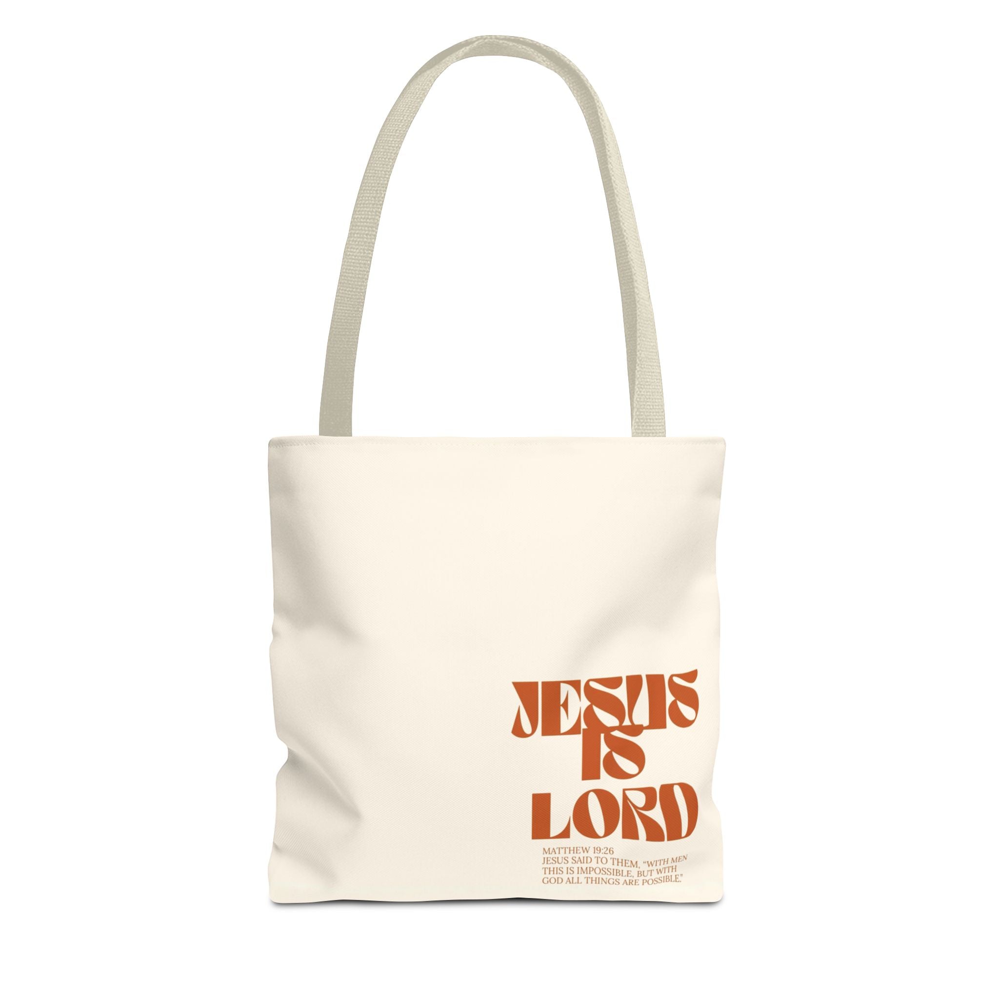 "Jesus Is Lord" Tote Bag — Faith-Based Christian Quote Everyday Tote