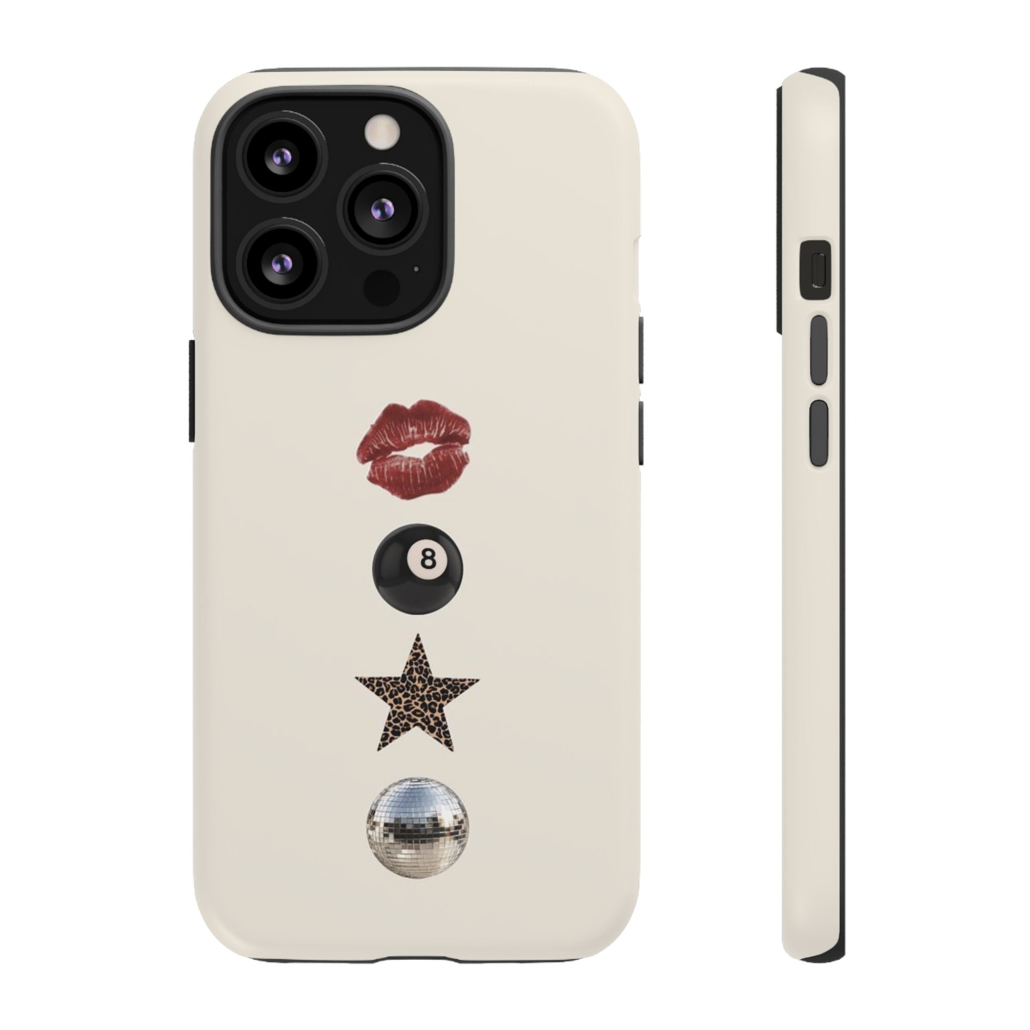 Kiss 8-Ball Star iPhone Case – Trendy Minimalist Protective Cover