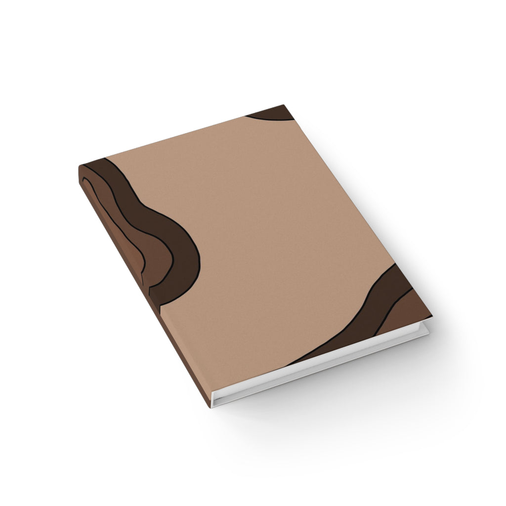 Brown Abstract Wave Journal — Ruled Hardcover Notebook for Notes & Journaling