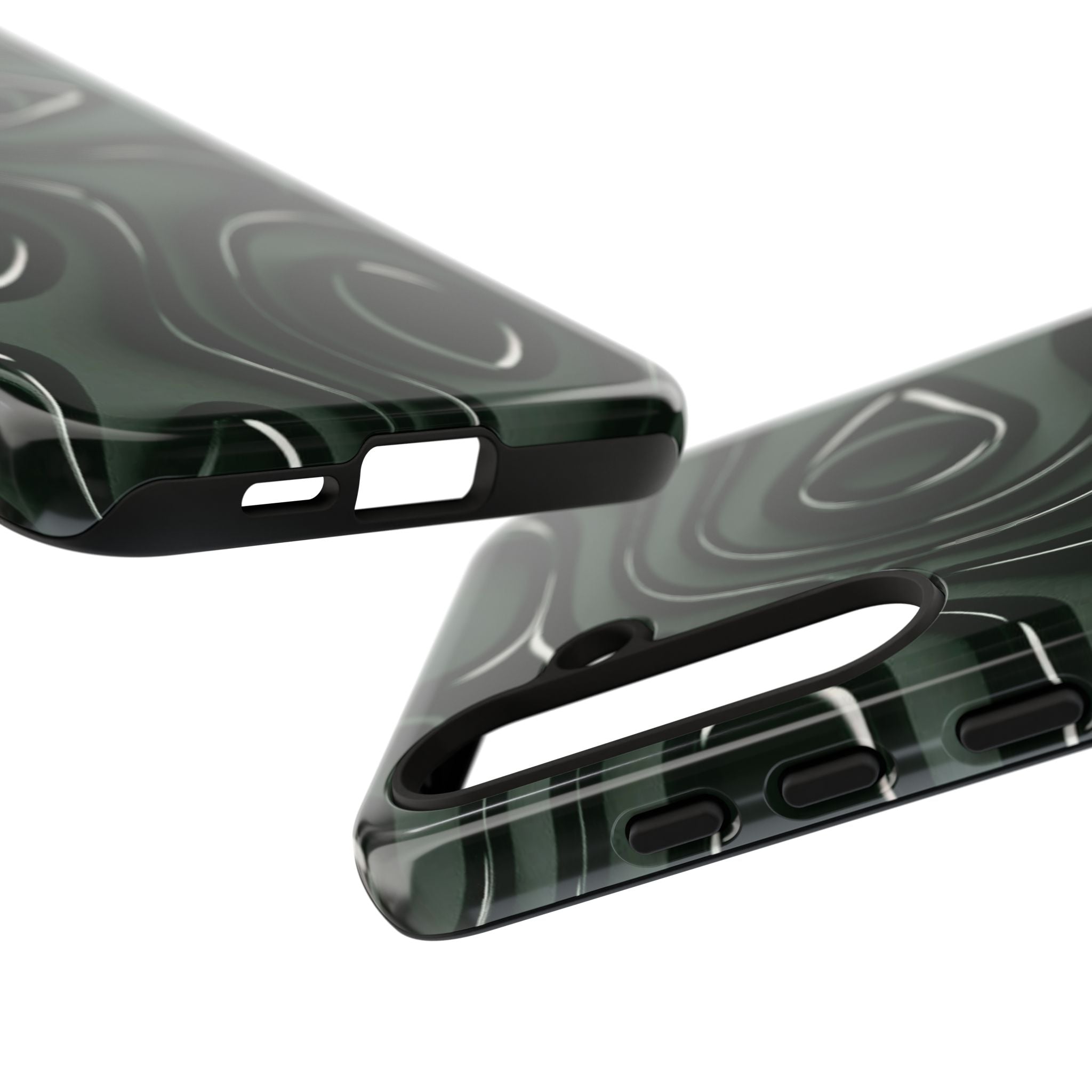 Dark Green Abstract Swirl Tough Phone Case