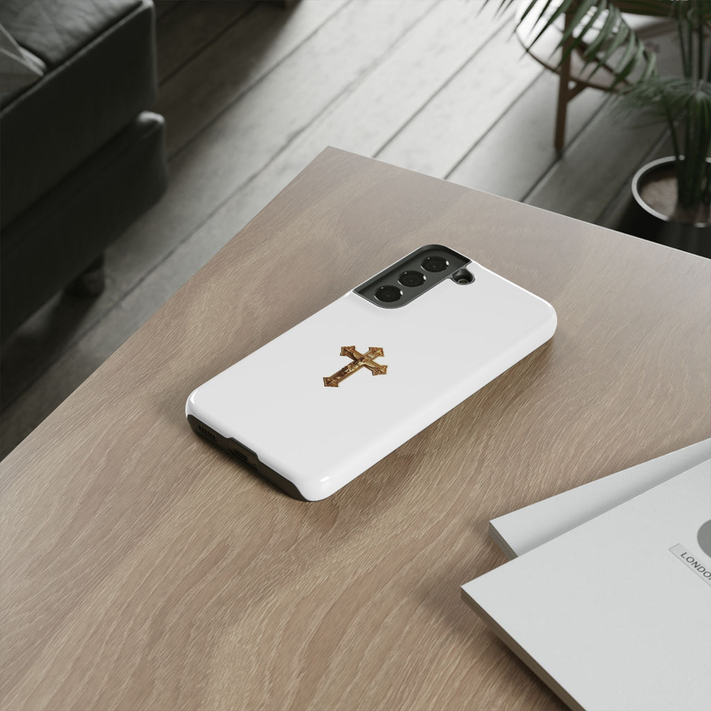 Gold Cross Tough Phone Case | Protective Cover