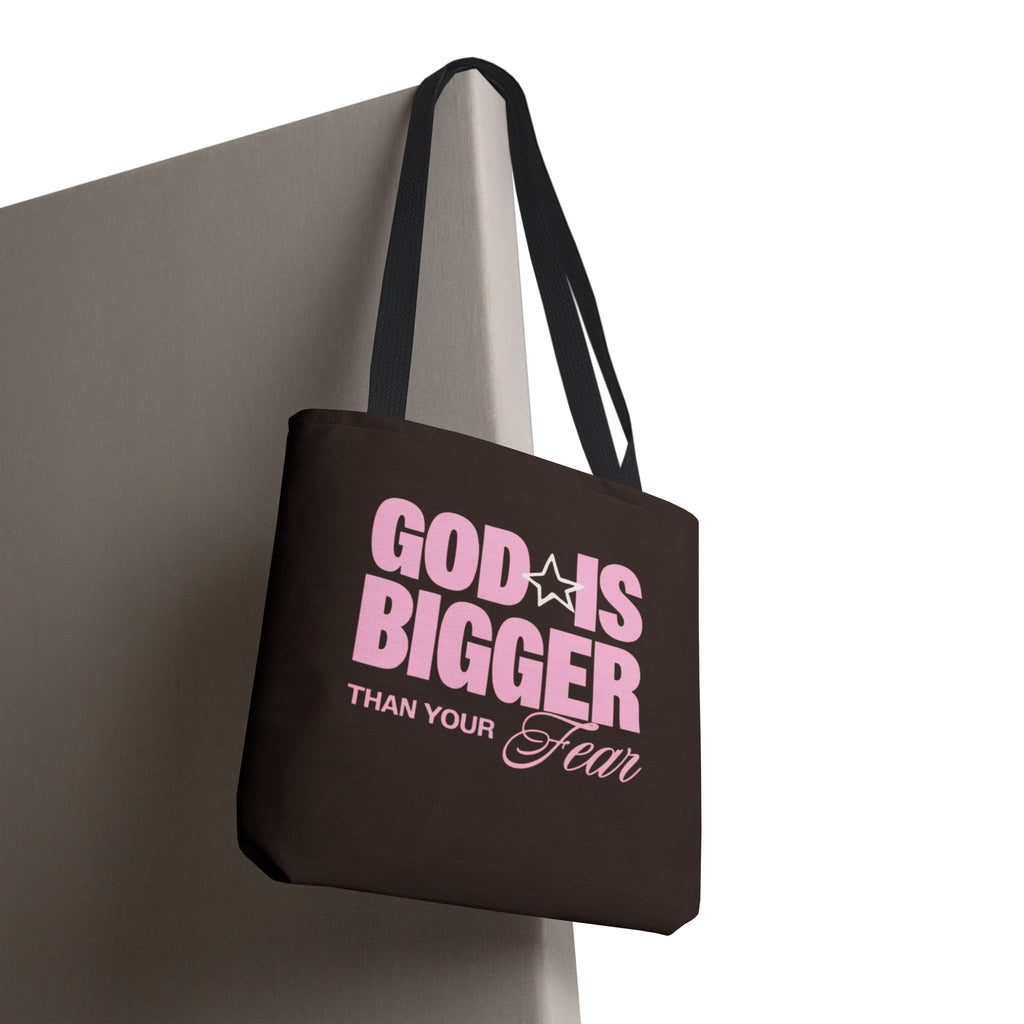 "God Is Bigger Than Your Fear" Scripture Quote Tote Bag