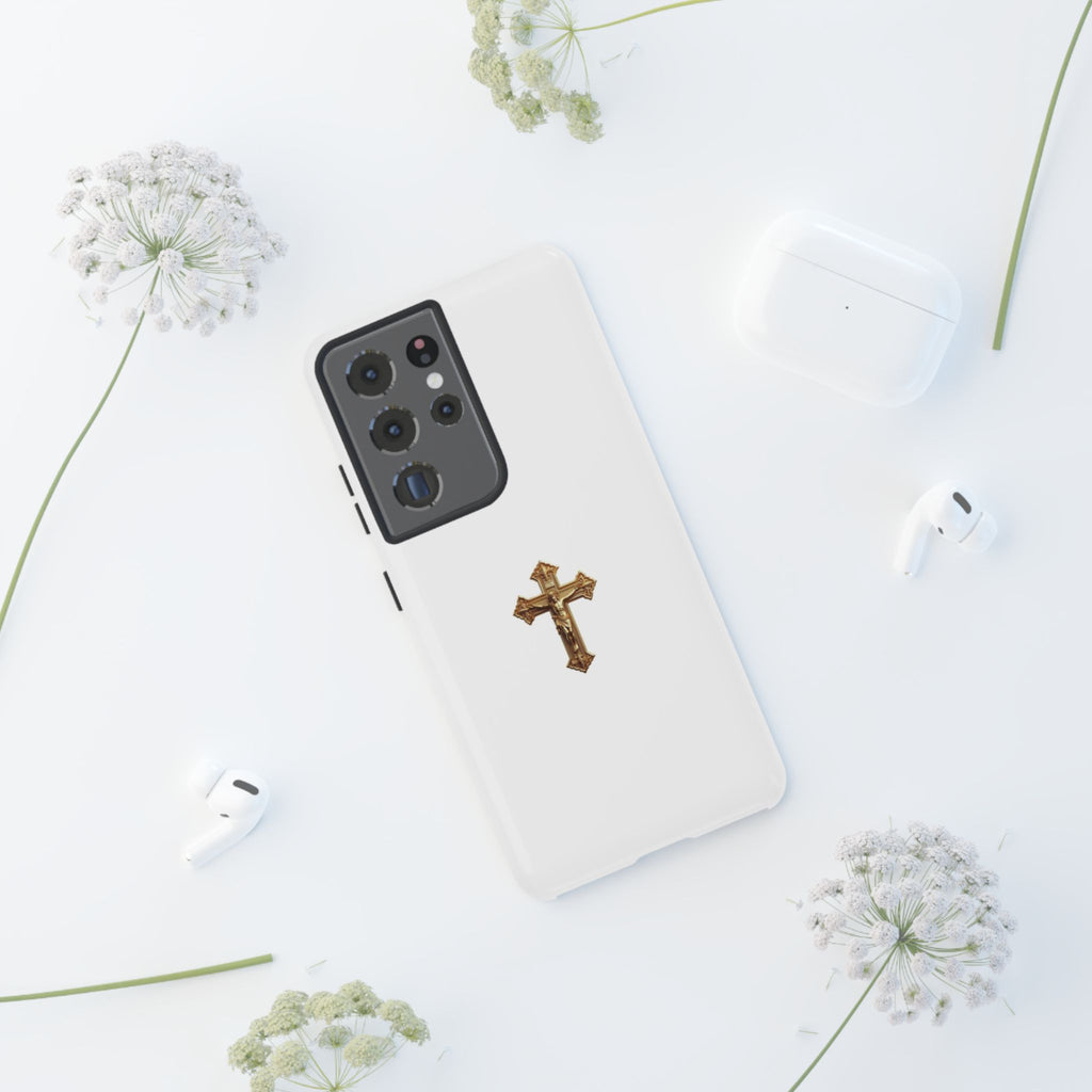 Gold Cross Tough Phone Case | Protective Cover