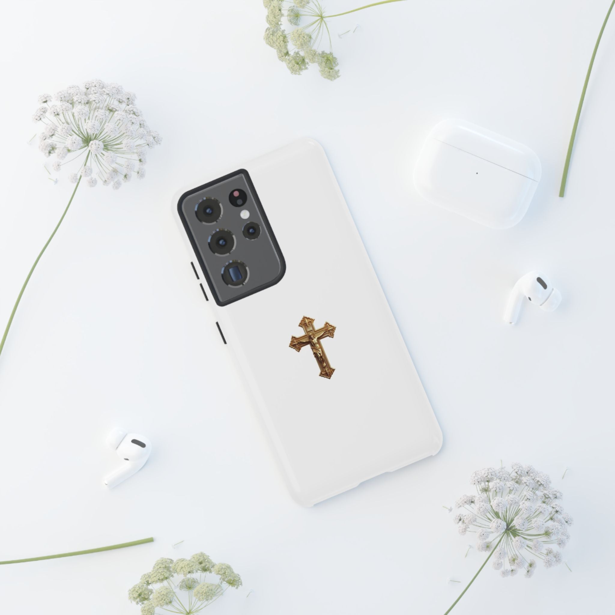 Gold Cross Tough Phone Case | Protective Cover