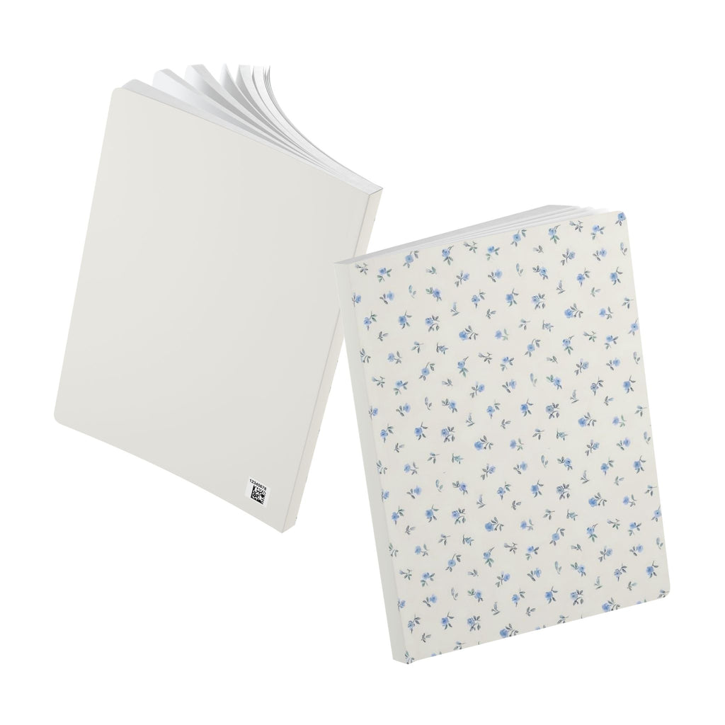 Blue Floral Softcover Journal – Pocket Notebook with Printed Inside Pages