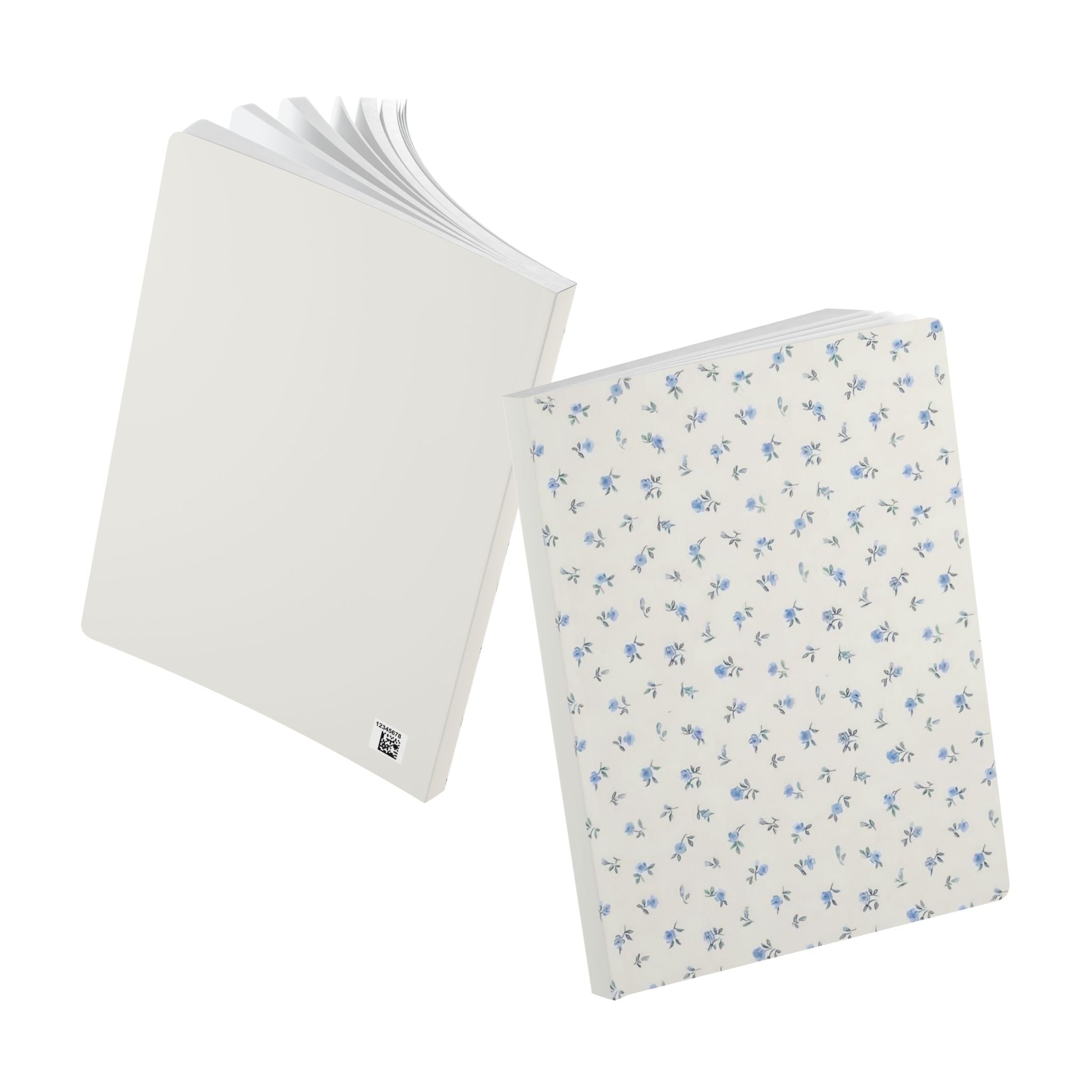 Blue Floral Softcover Journal – Pocket Notebook with Printed Inside Pages