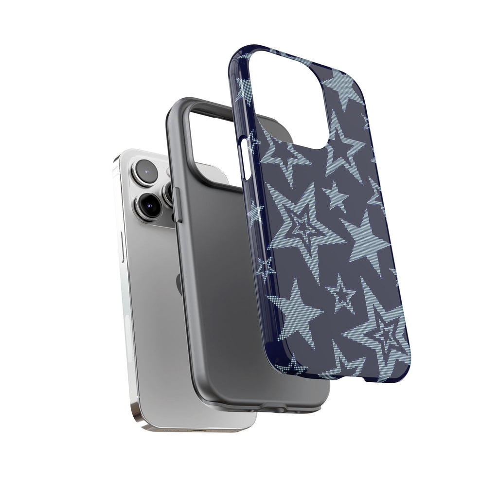 Navy Star Pattern Tough iPhone Case