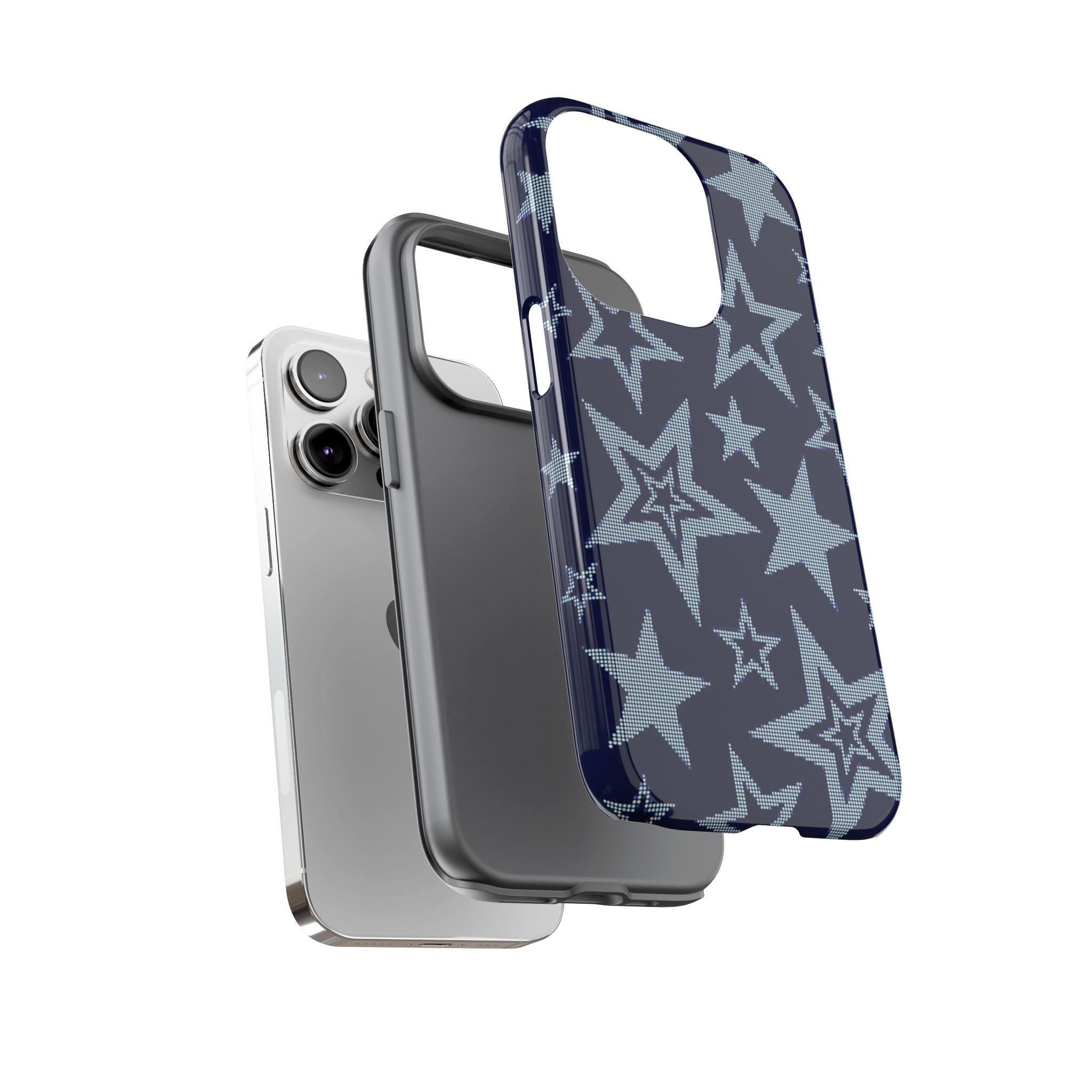 Navy Star Pattern Tough iPhone Case