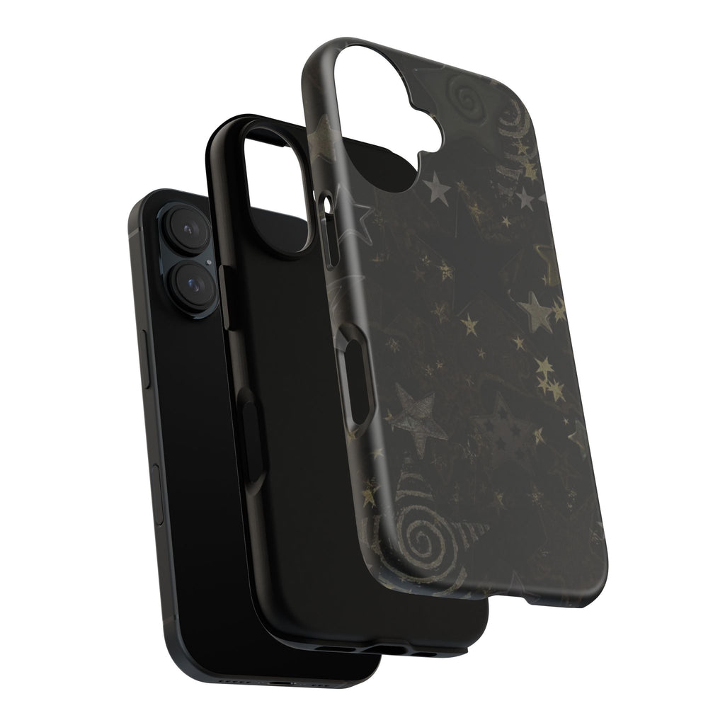 Black Starry iPhone Case – Protective Tough Case with Subtle Galaxy Pattern