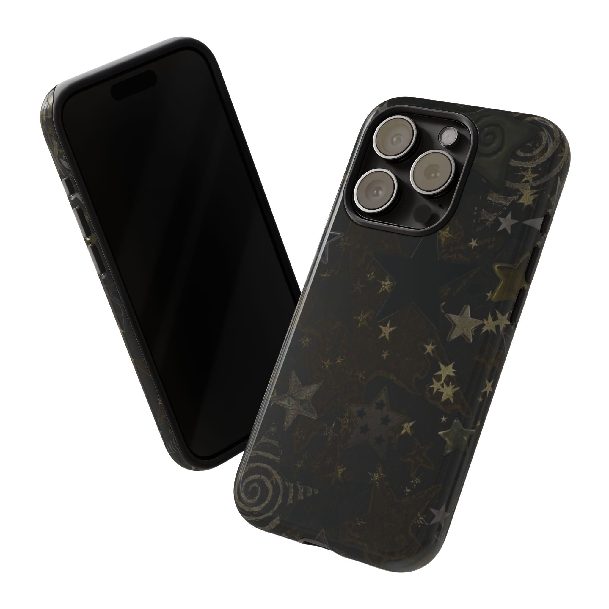 Black Starry iPhone Case – Protective Tough Case with Subtle Galaxy Pattern