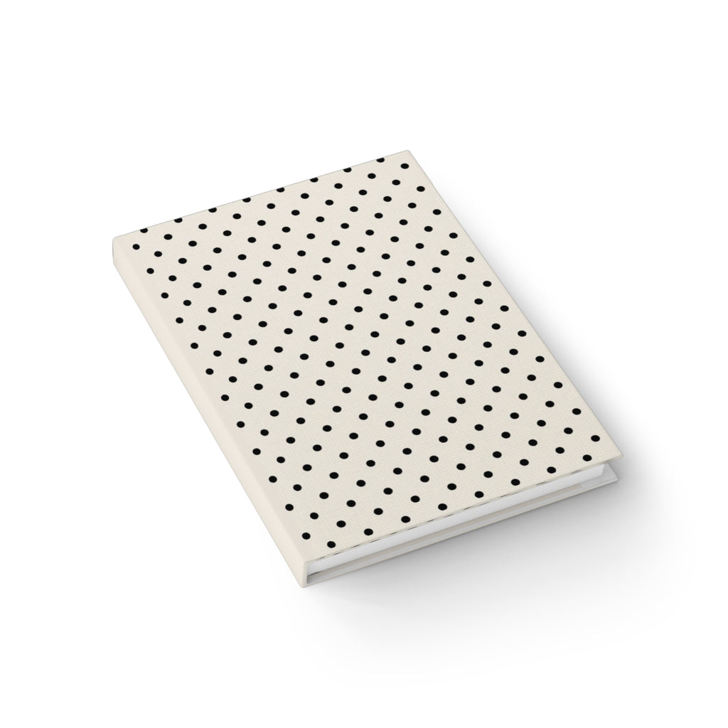 Polka Dot Hardcover Journal — Classic Black & Cream Ruled Notebook for Notes, Planning & Gifts