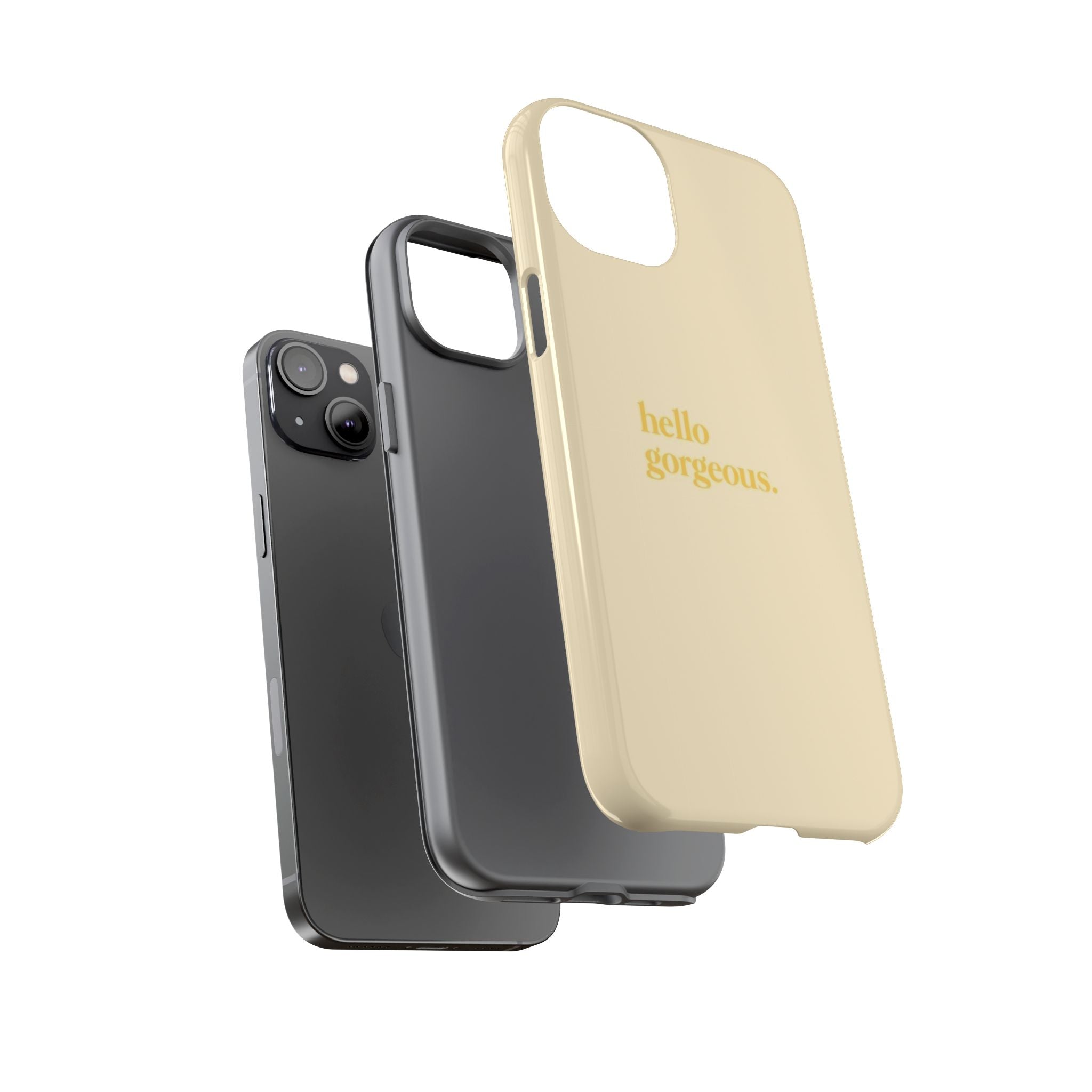 Hello Gorgeous iPhone Case — Cream Tough Protective Cover