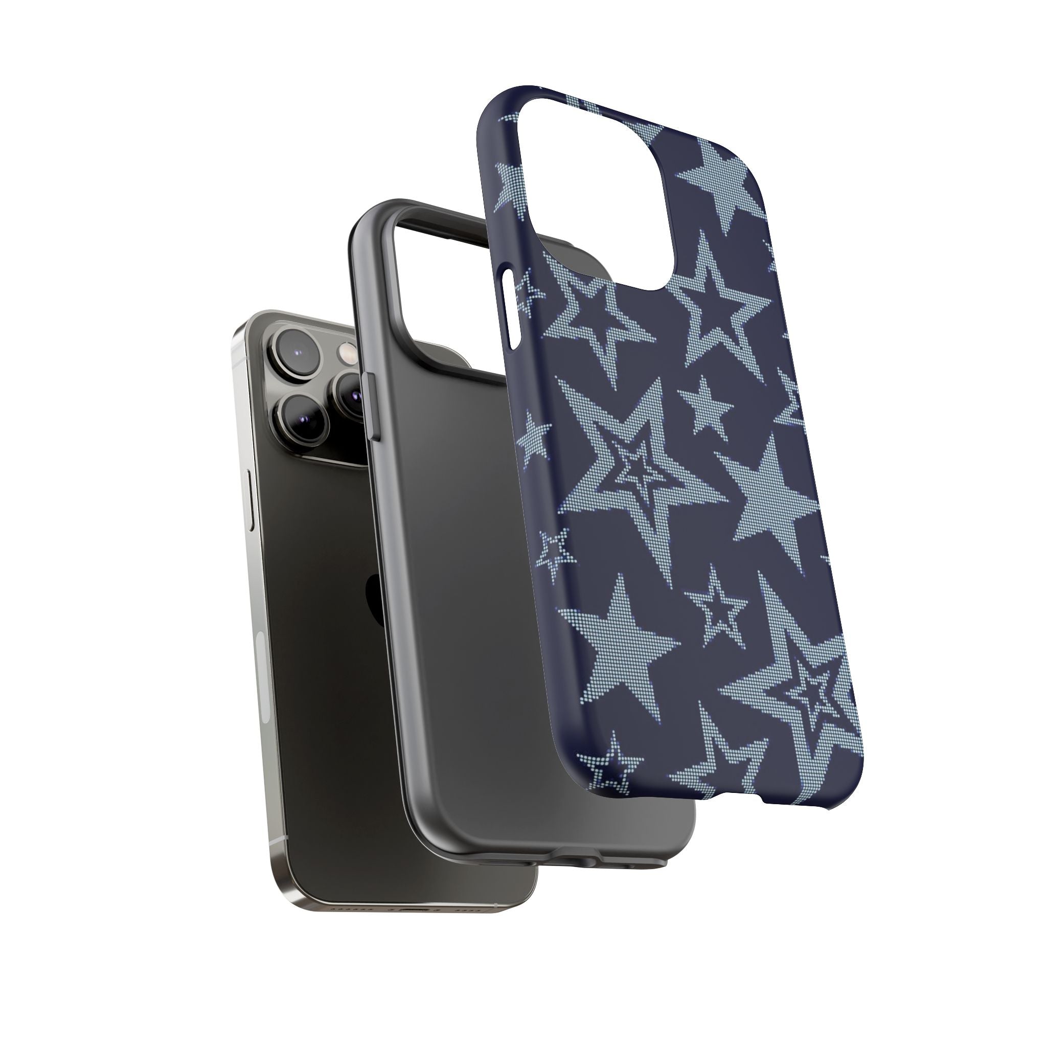 Navy Star Pattern Tough iPhone Case