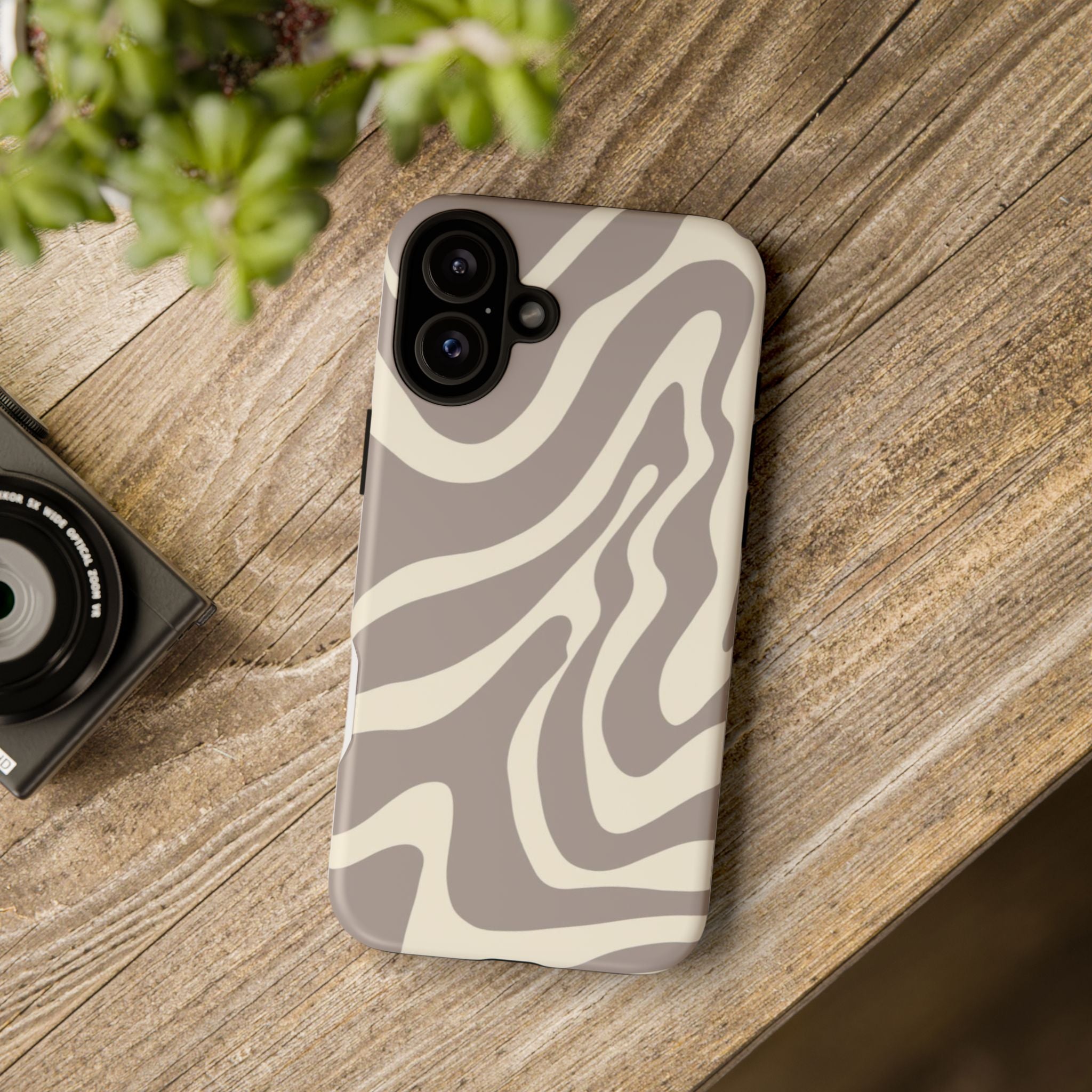 Neutral Zebra Print Tough iPhone Case