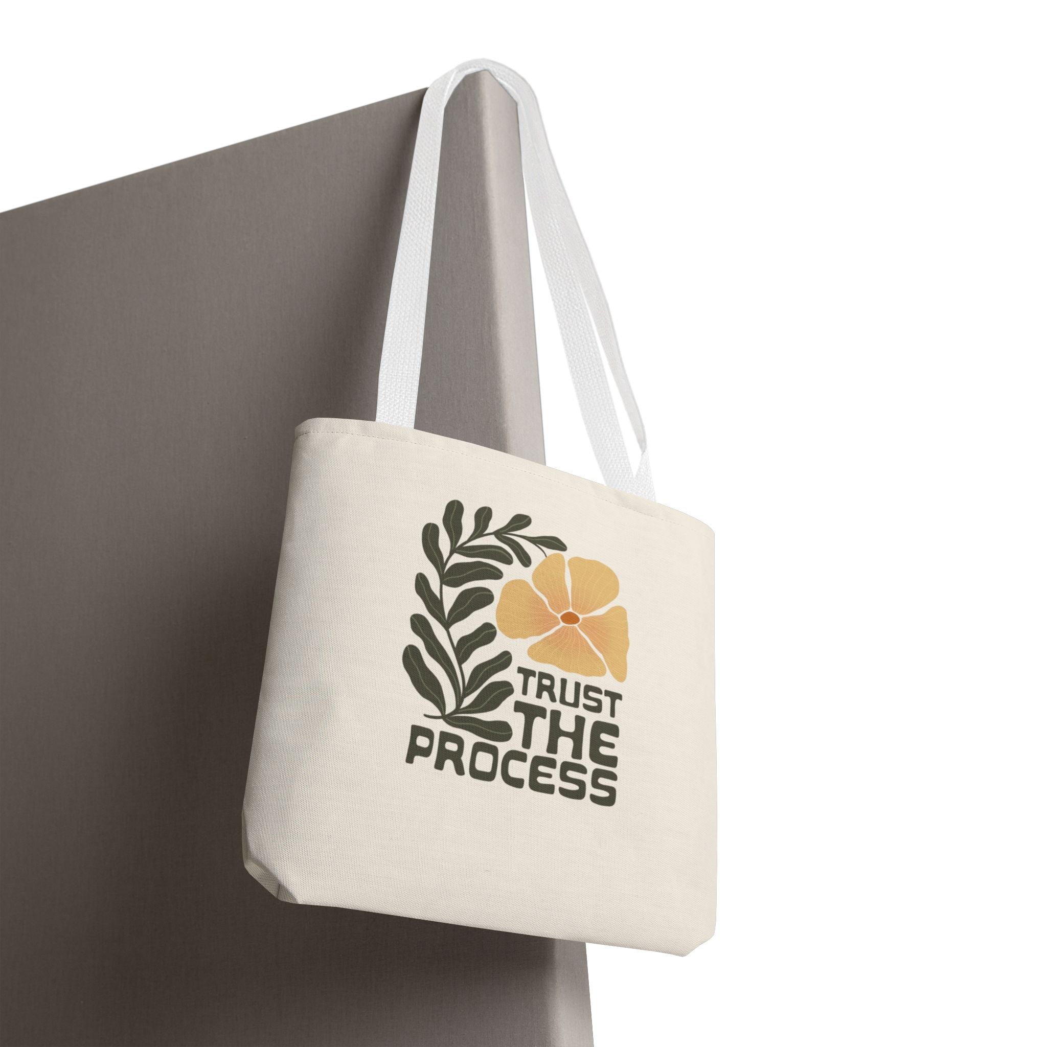 Trust The Process Floral Tote Bag — Inspirational Canvas Shopper