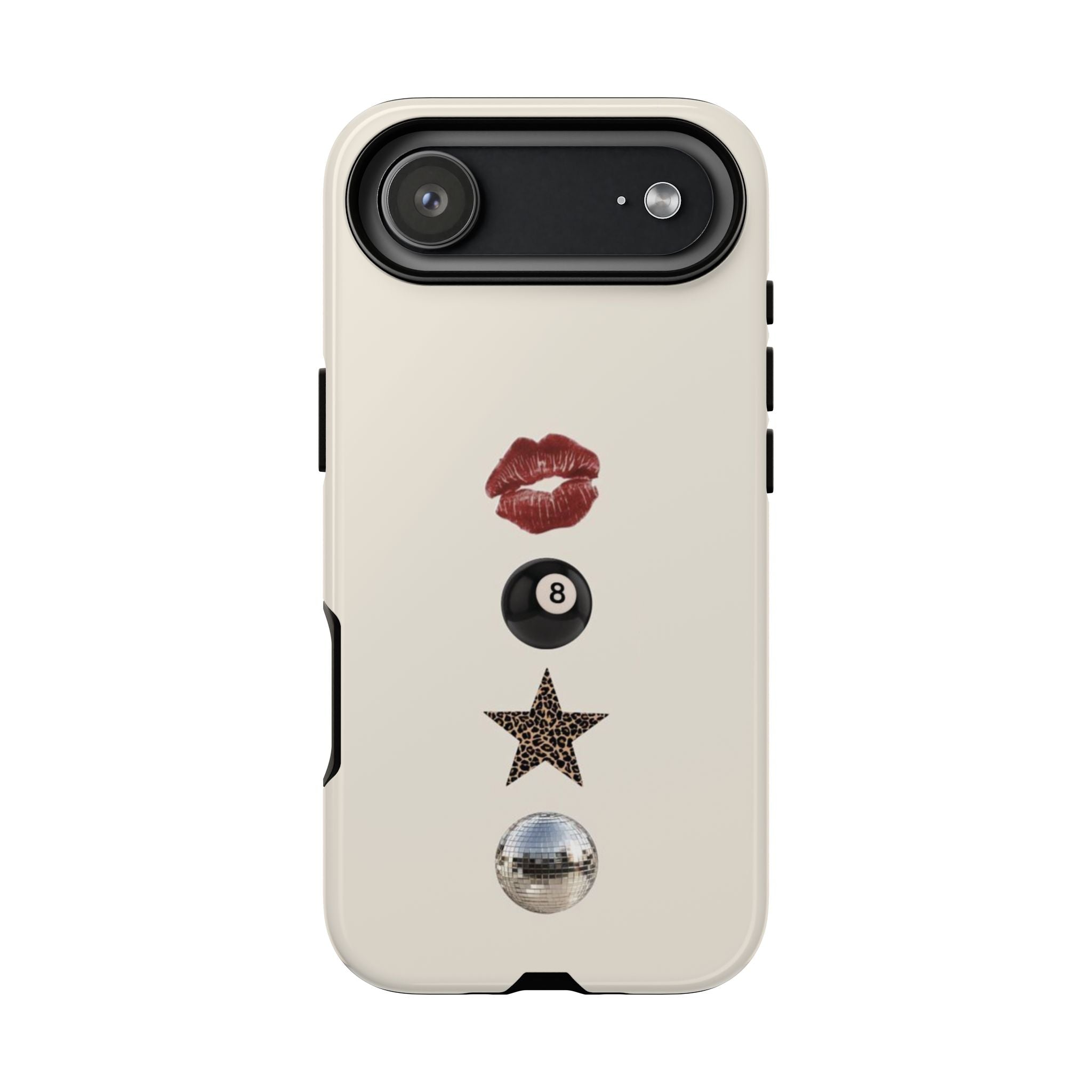 Kiss 8-Ball Star iPhone Case – Trendy Minimalist Protective Cover