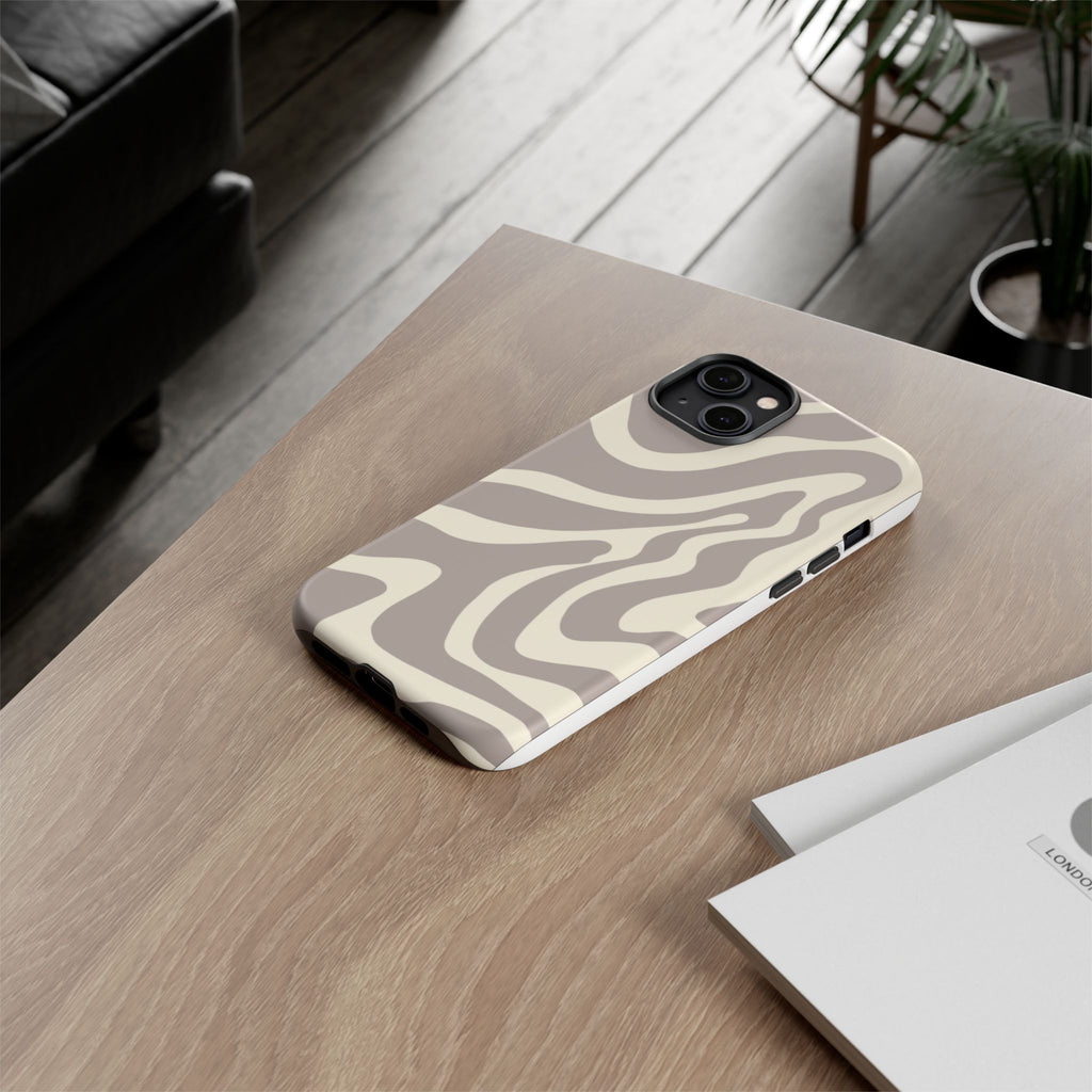 Neutral Zebra Print Tough iPhone Case