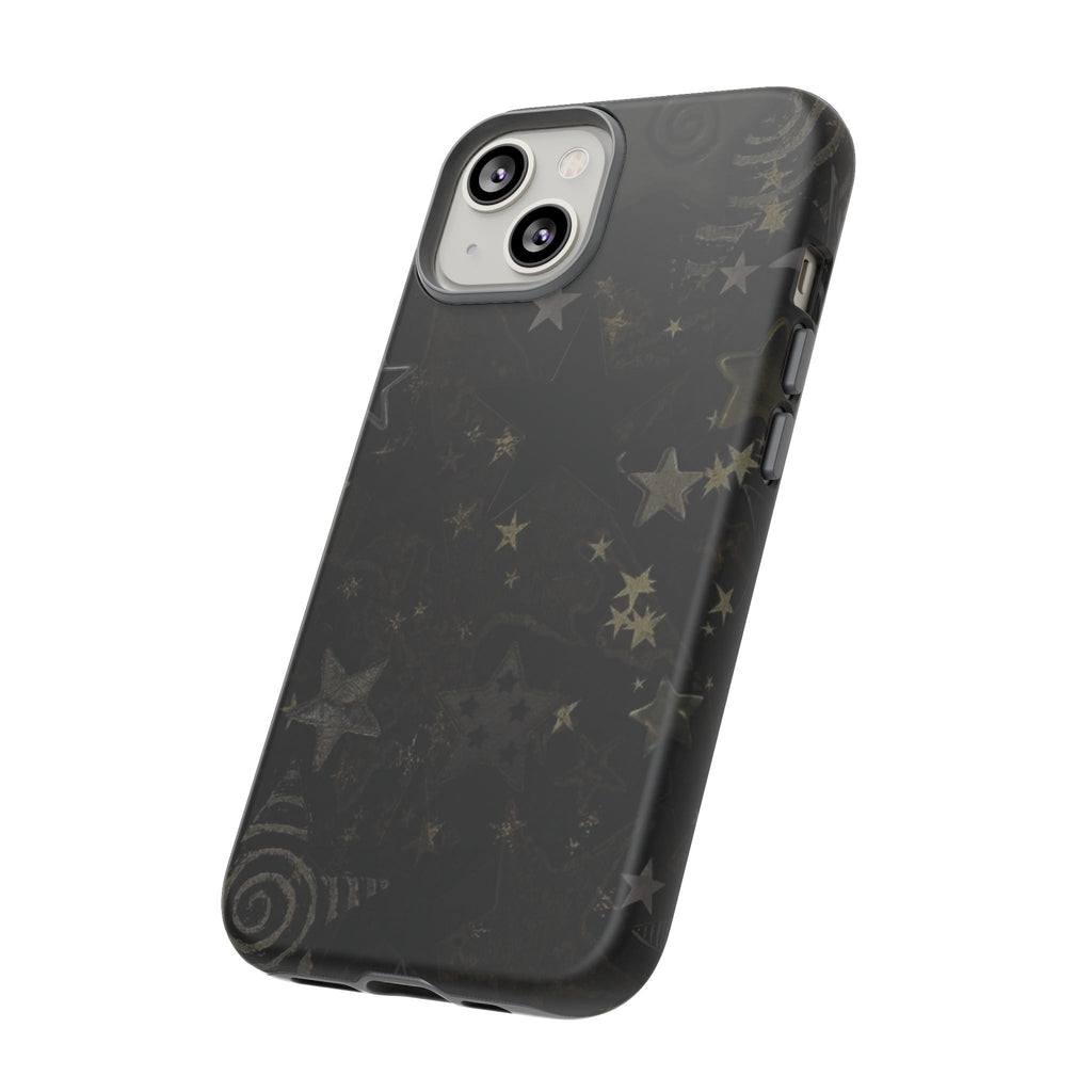 Black Starry iPhone Case – Protective Tough Case with Subtle Galaxy Pattern