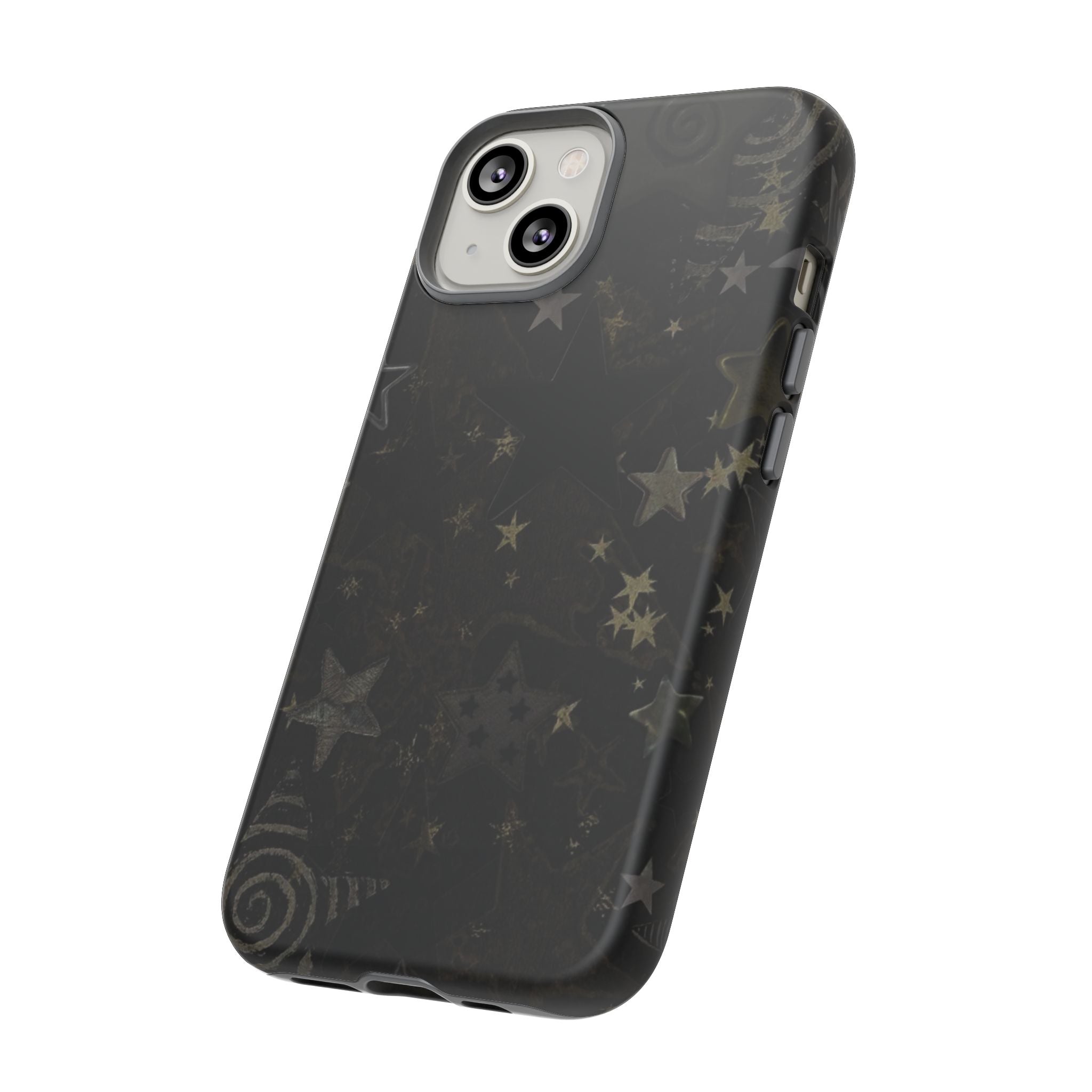 Black Starry iPhone Case – Protective Tough Case with Subtle Galaxy Pattern