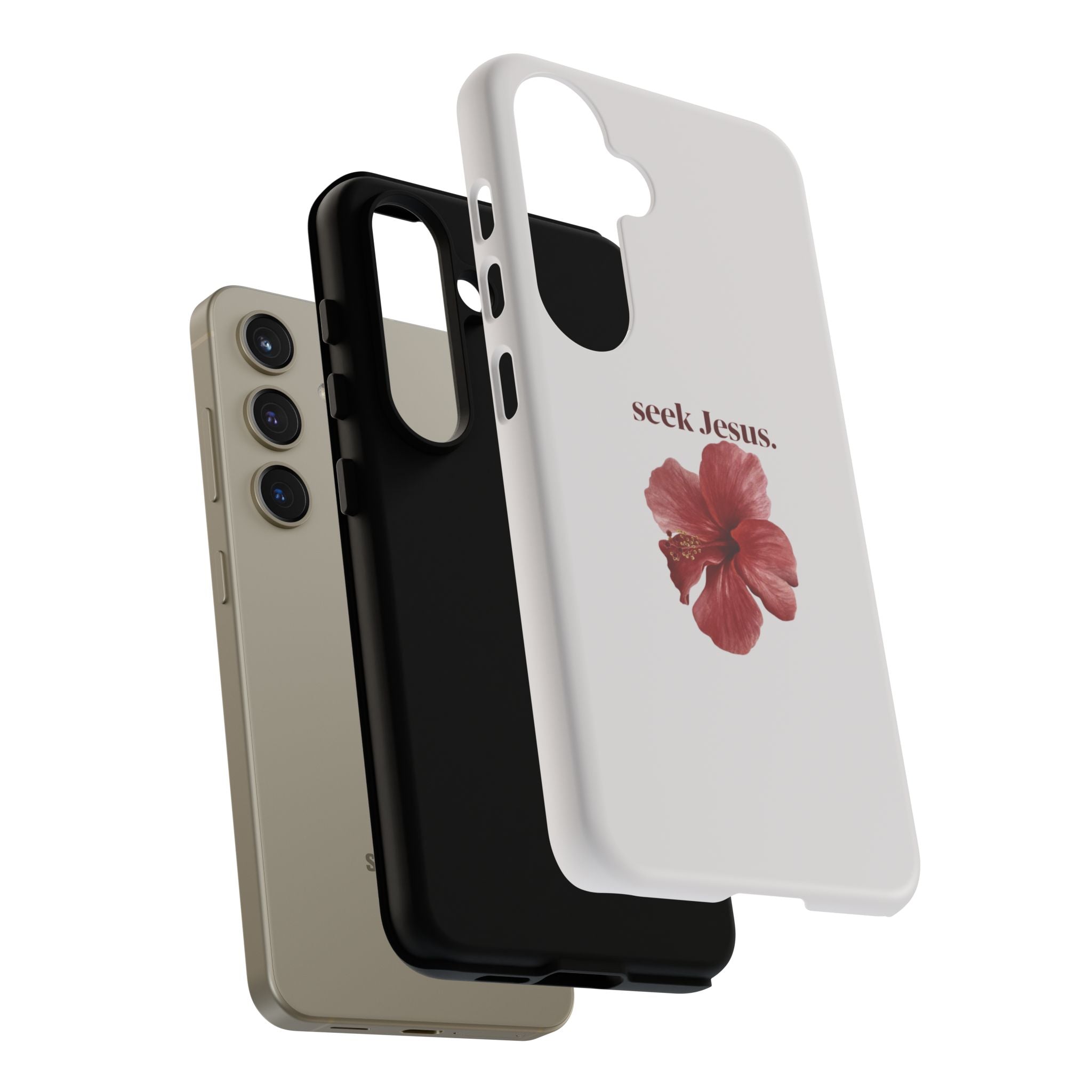 "seek Jesus." Floral Tough Protective Case