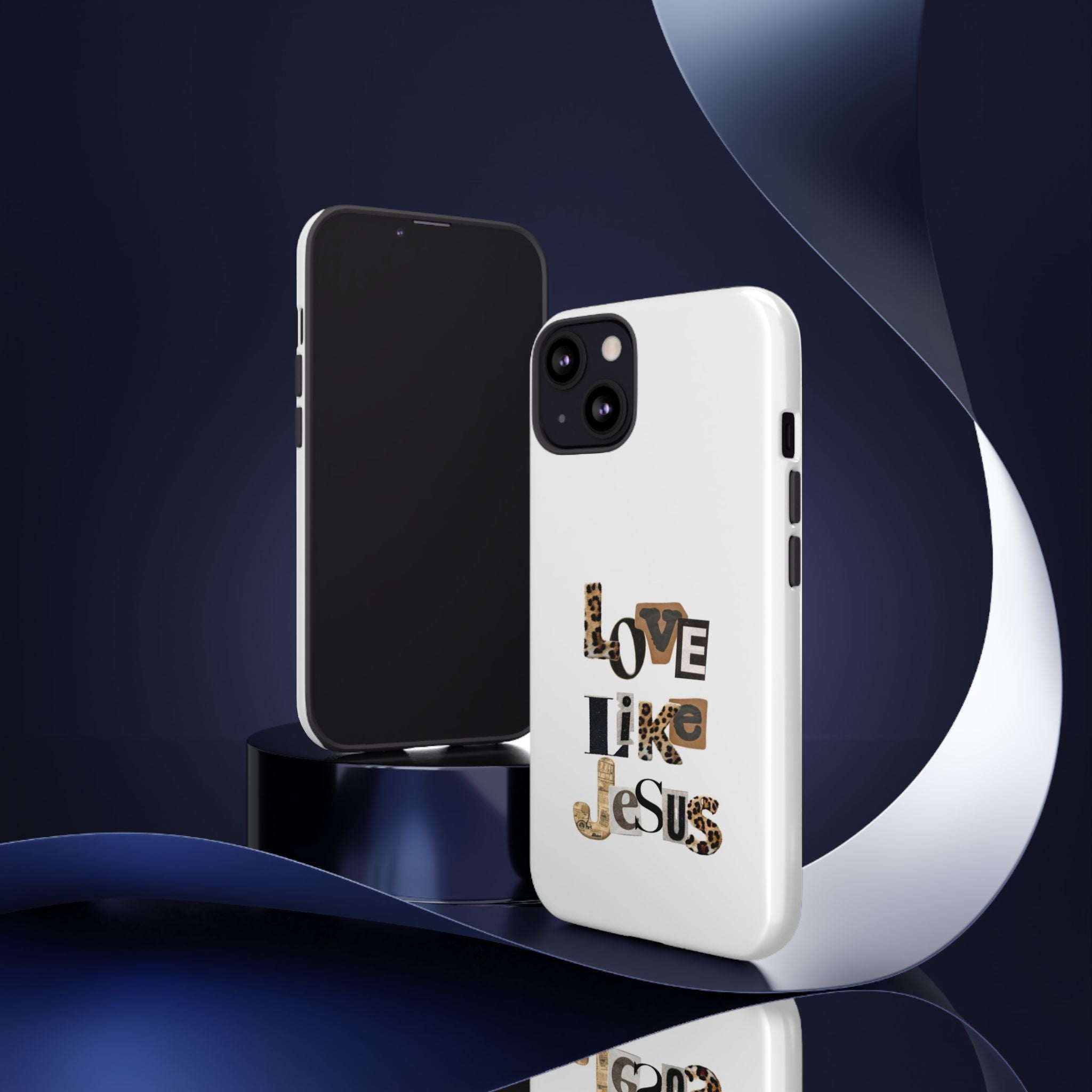 "Love Like Jesus" Leopard Print Christian Tough Phone Case