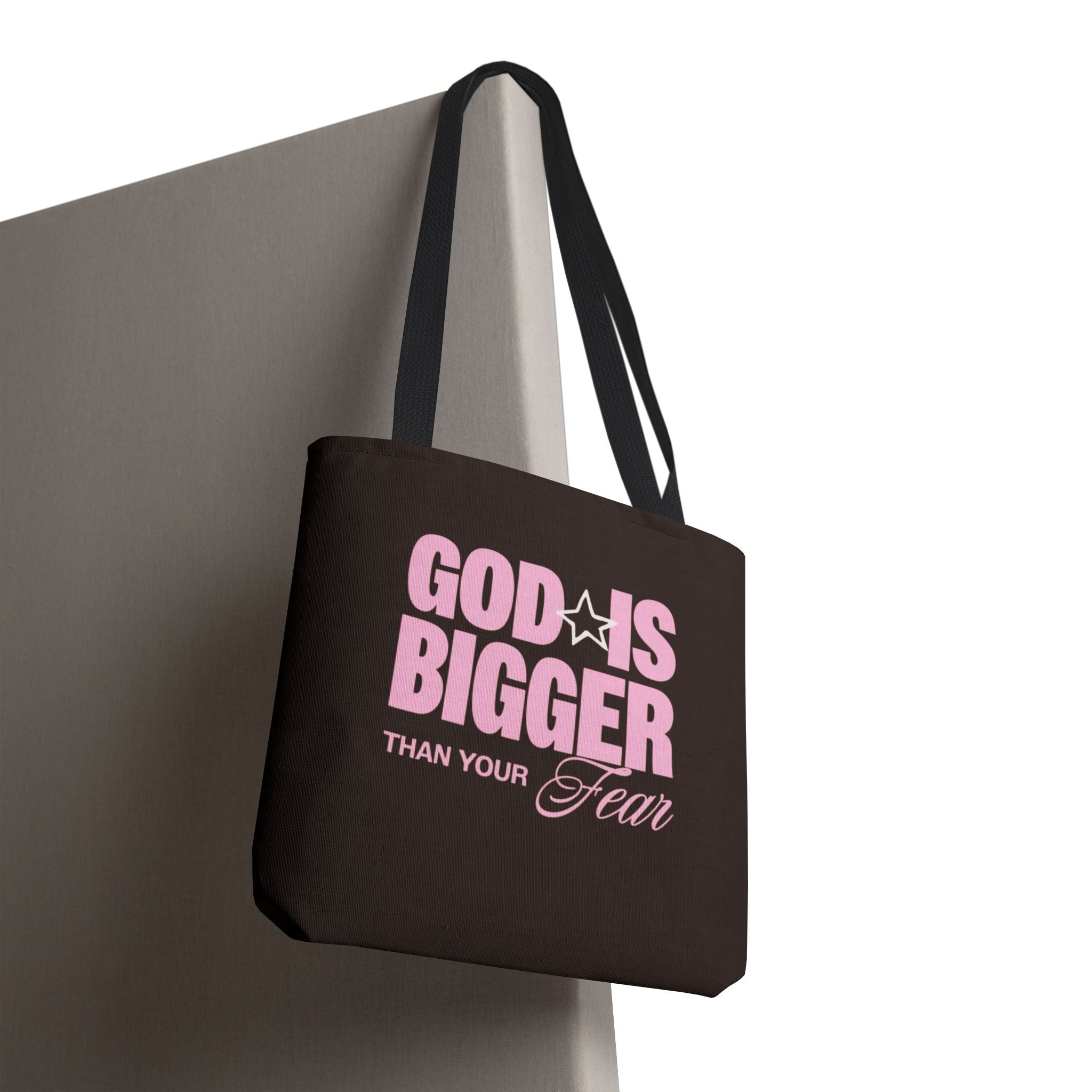 "God Is Bigger Than Your Fear" Scripture Quote Tote Bag
