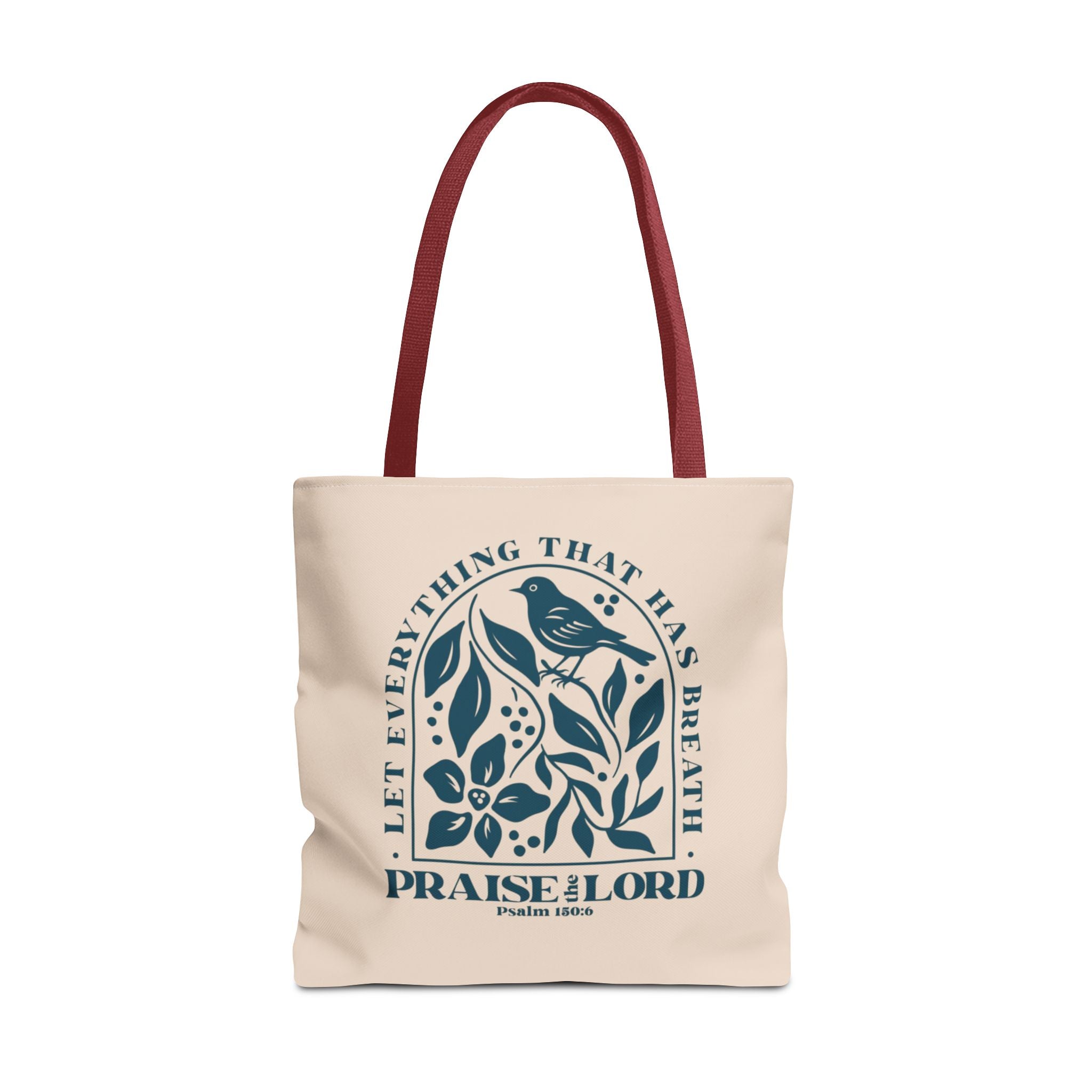 "Praise the Lord" Floral Psalm 150:6 Tote Bag
