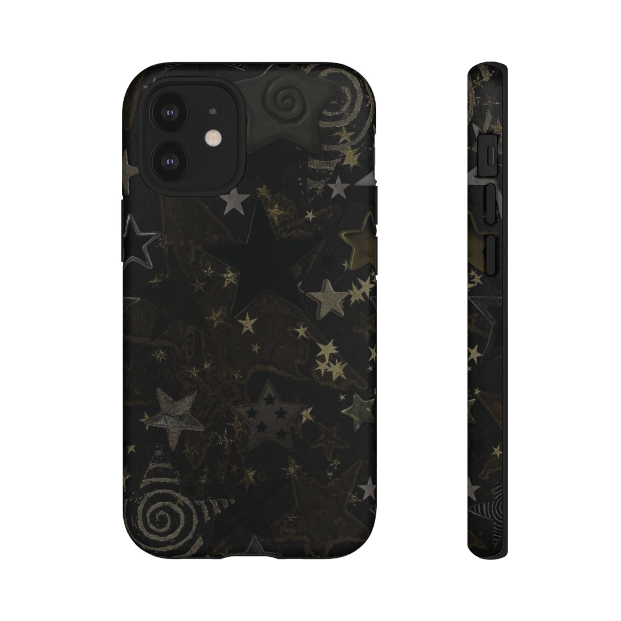 Black Starry iPhone Case – Protective Tough Case with Subtle Galaxy Pattern
