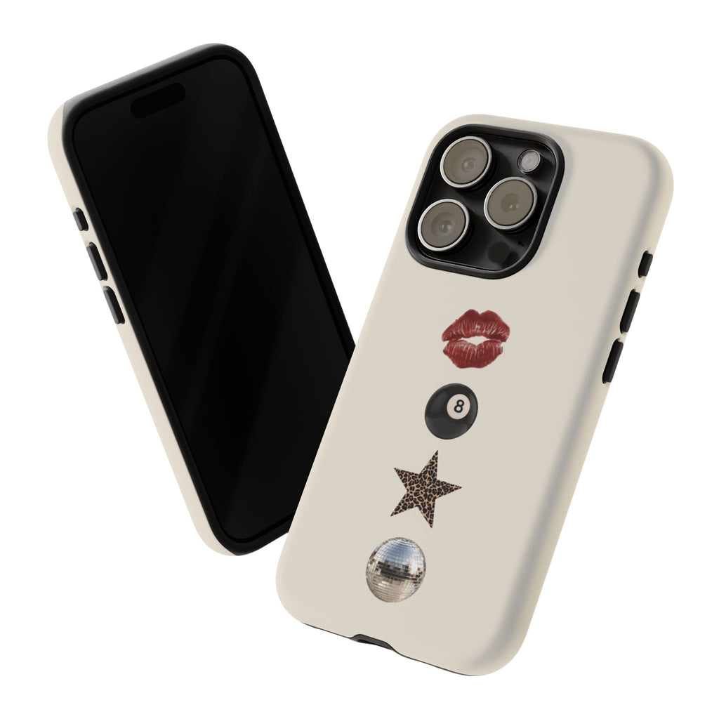 Kiss 8-Ball Star iPhone Case – Trendy Minimalist Protective Cover