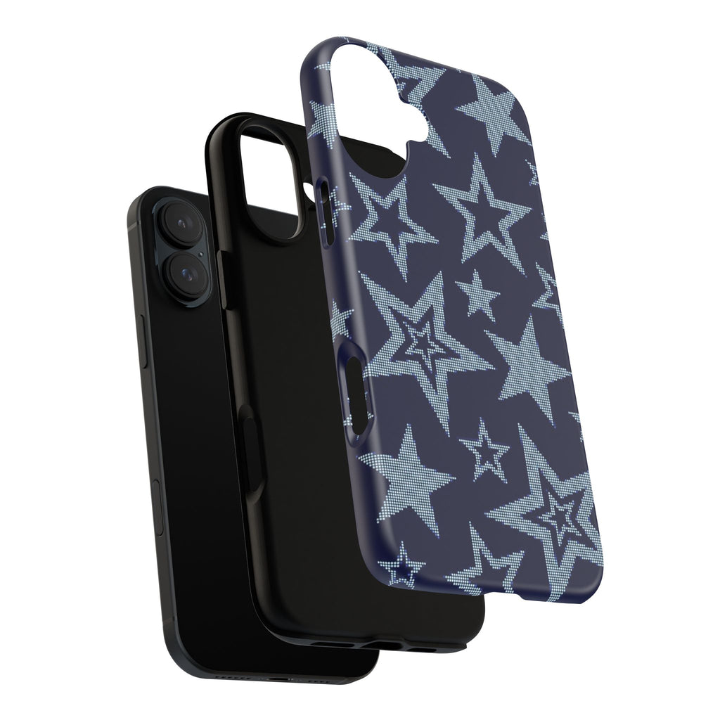 Navy Star Pattern Tough iPhone Case
