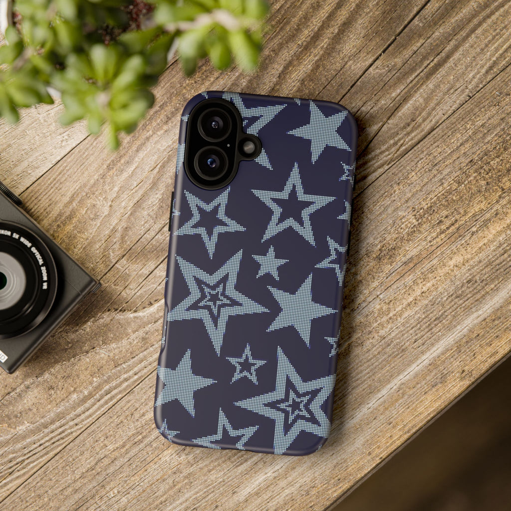 Navy Star Pattern Tough iPhone Case
