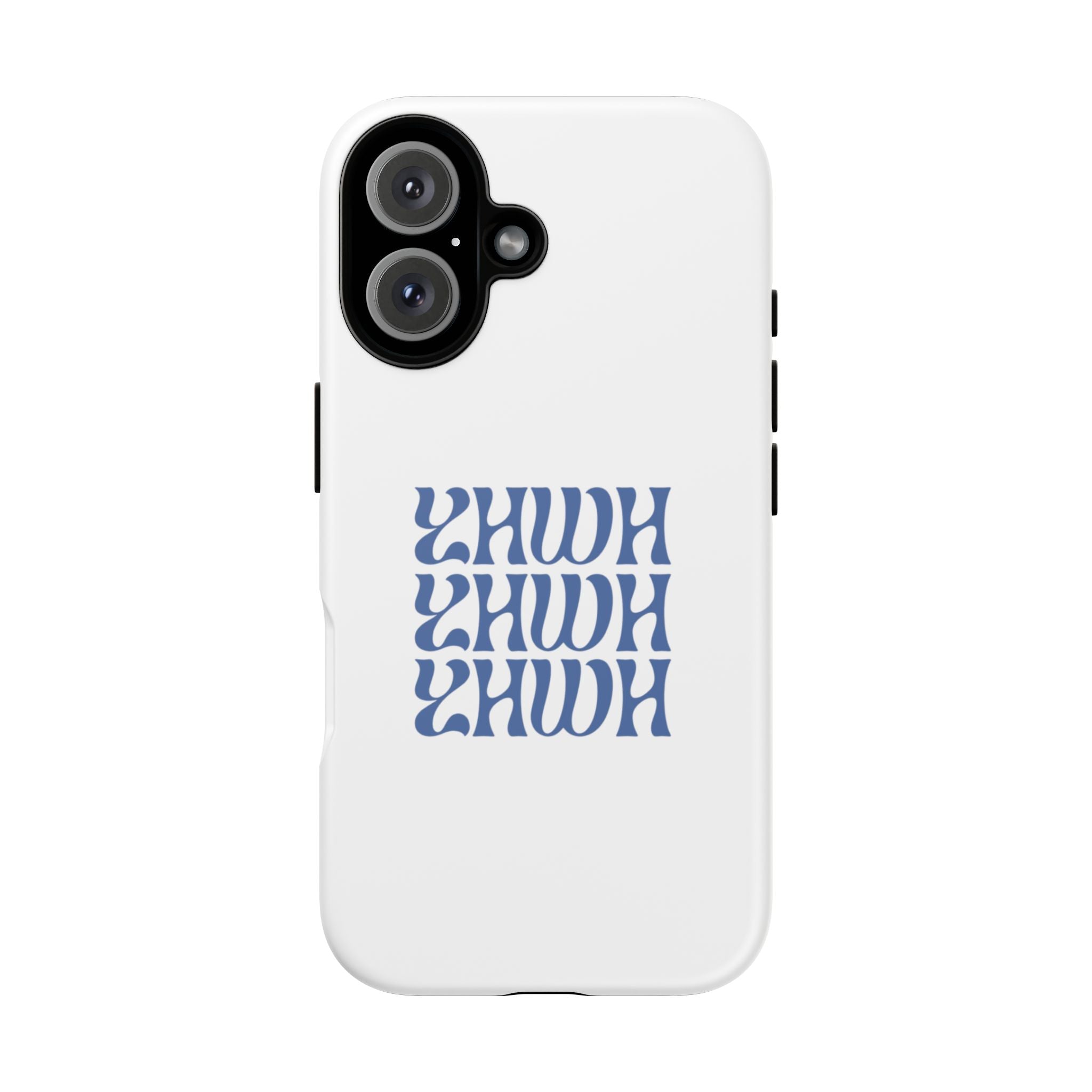 "YHWH" — Retro Blue Wavy Tough Phone Case