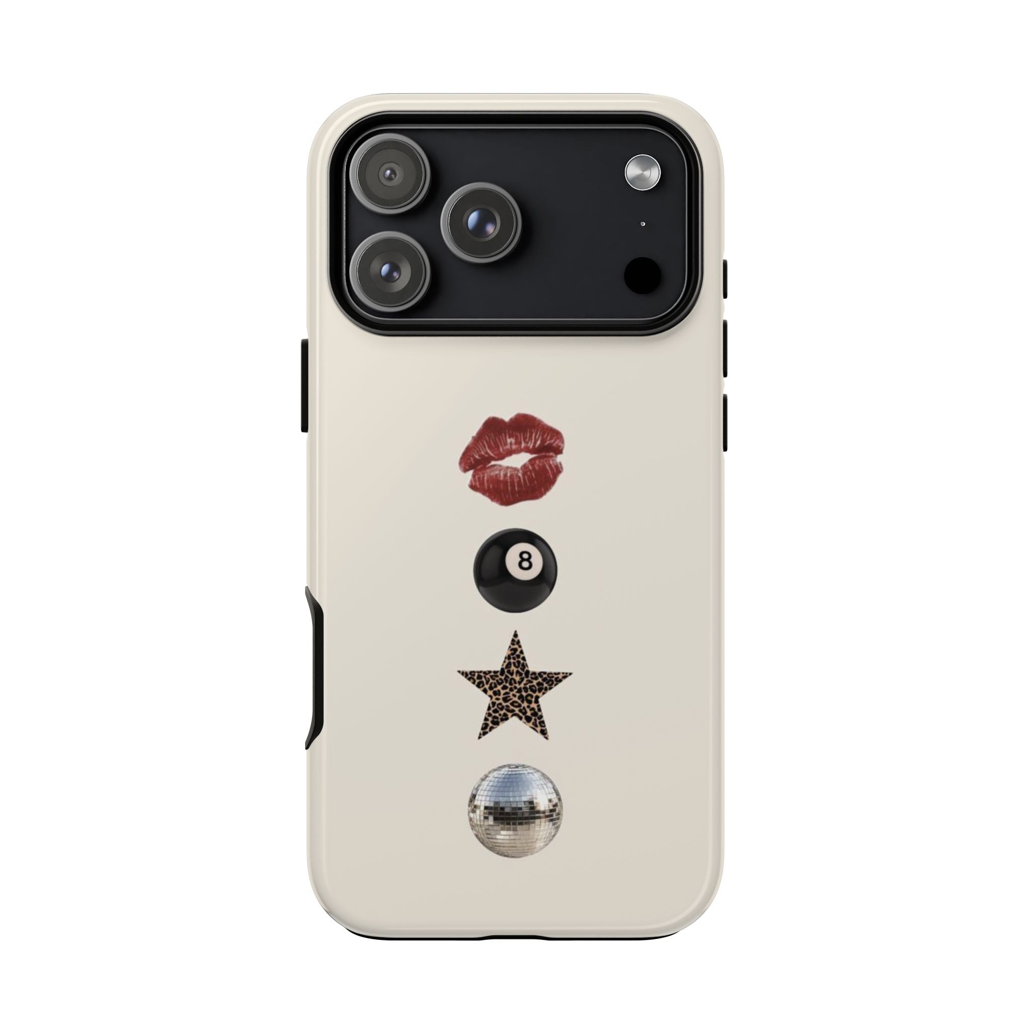 Kiss 8-Ball Star iPhone Case – Trendy Minimalist Protective Cover