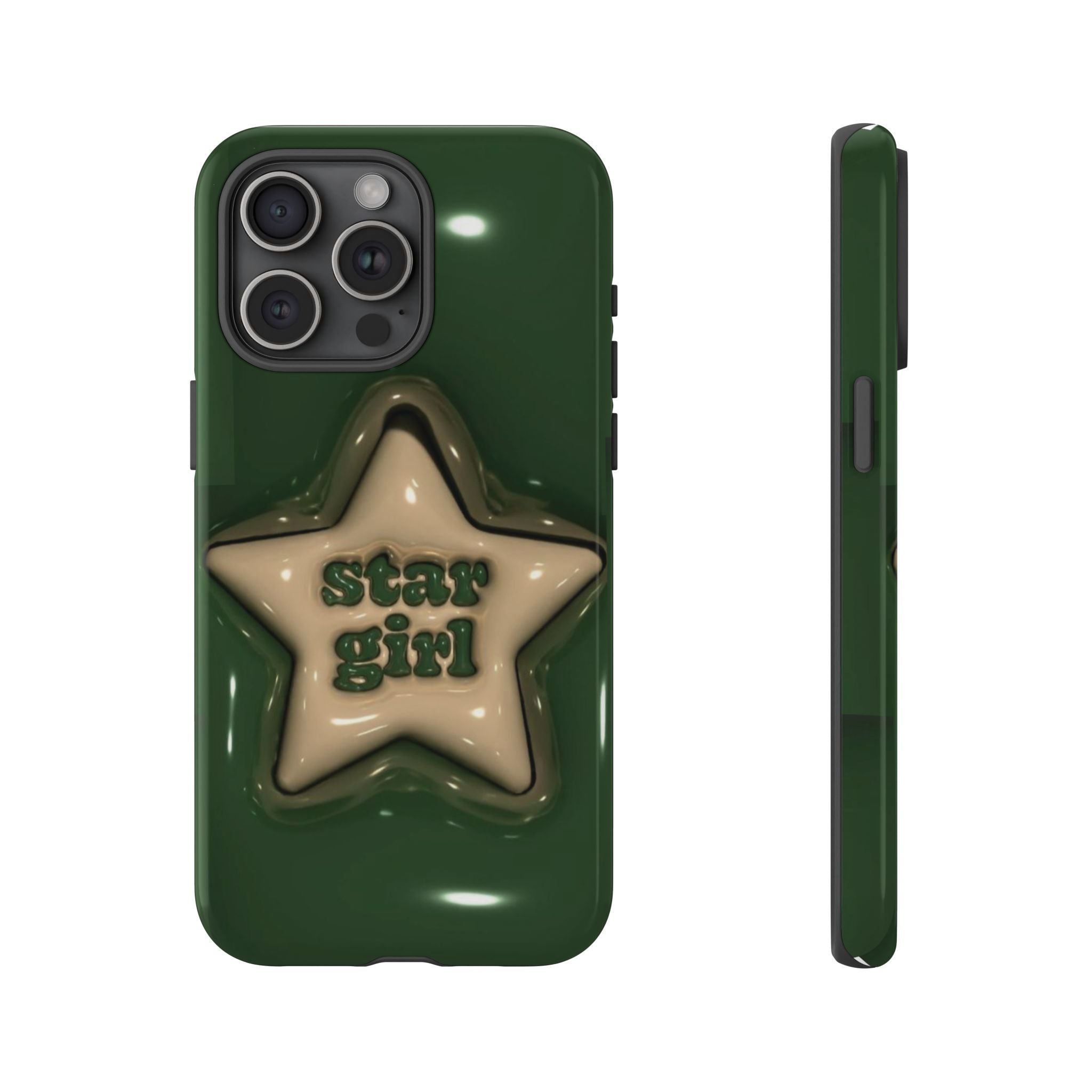 Star Girl iPhone Case — Green Star Protective Case