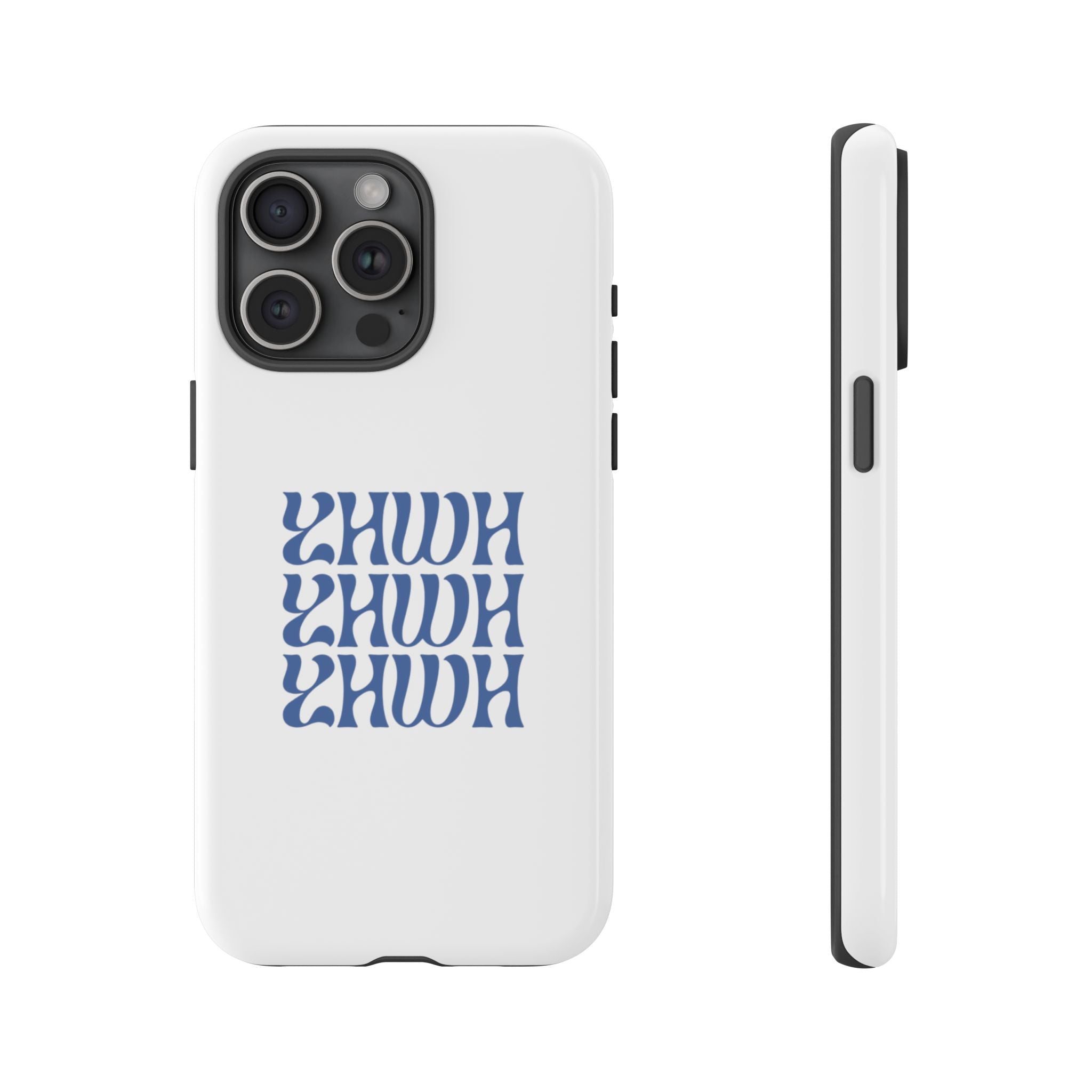 "YHWH" — Retro Blue Wavy Tough Phone Case