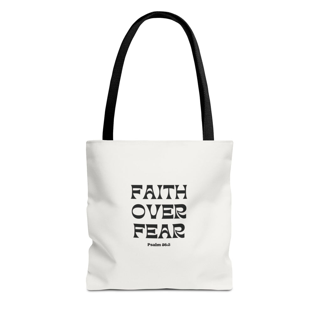 Faith Over Fear Tote Bag — Christian Inspirational Scripture Bag (Psalm 56:3)