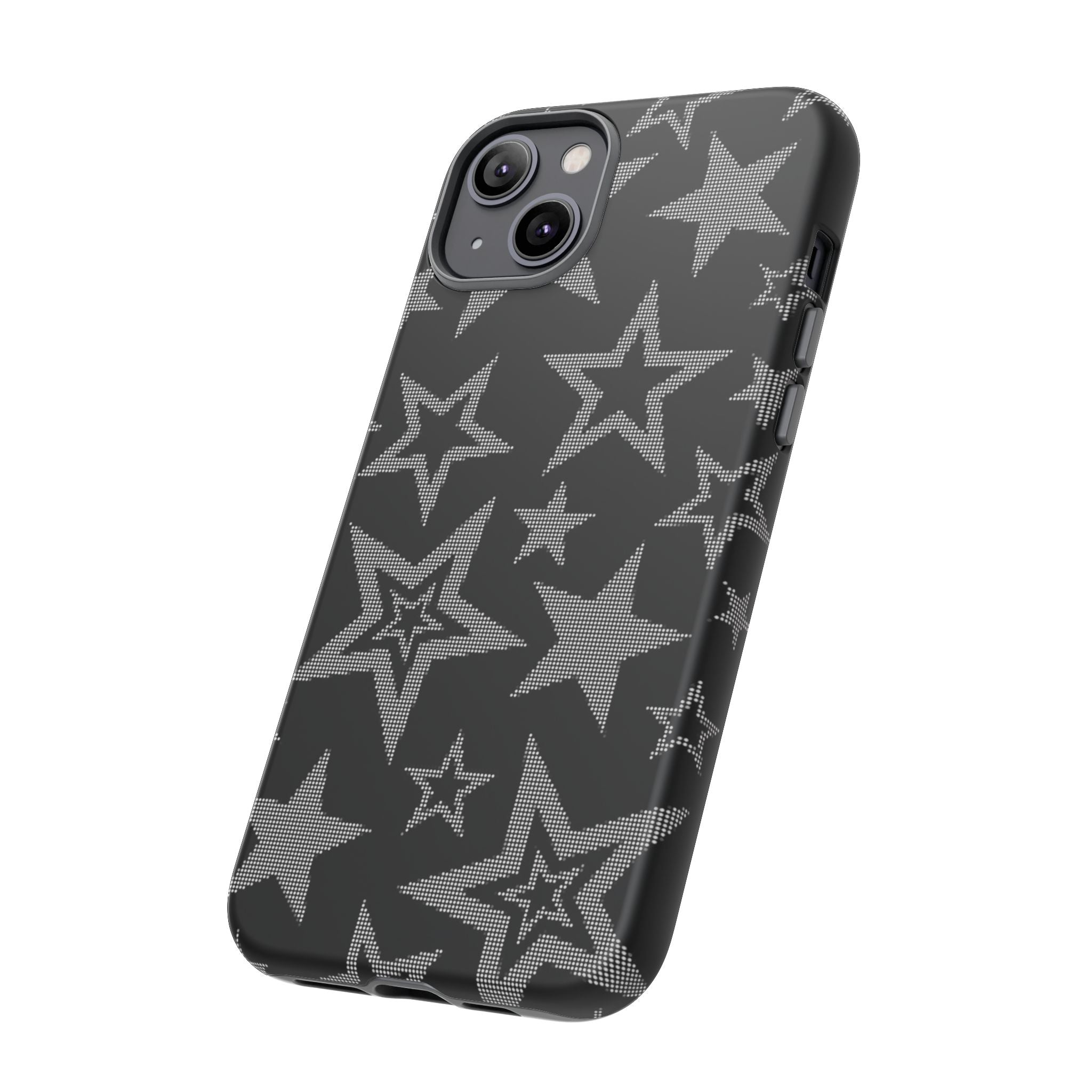 Black Star Pattern Tough Phone Case — Durable Protective Phone Cover