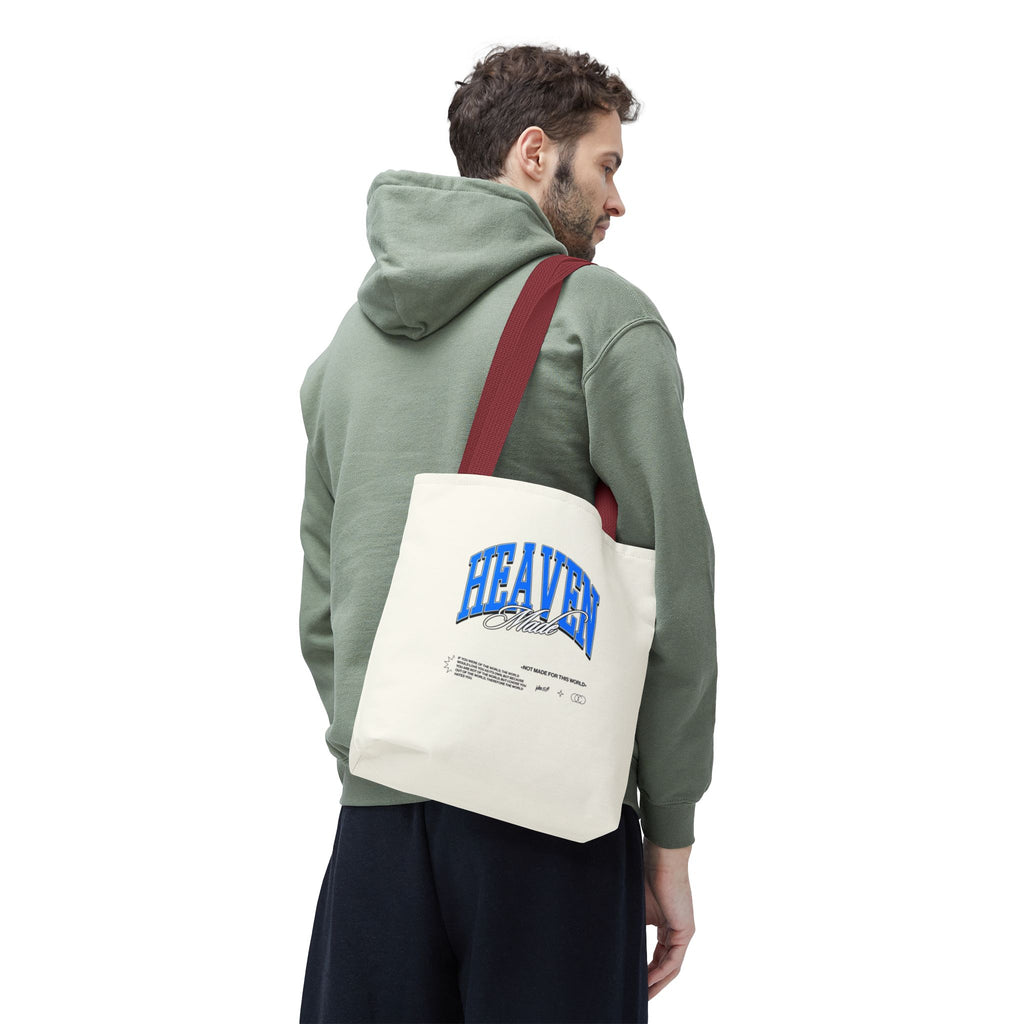 Heaven Music Tote Bag - Retro Blue Graphic All-Over Print