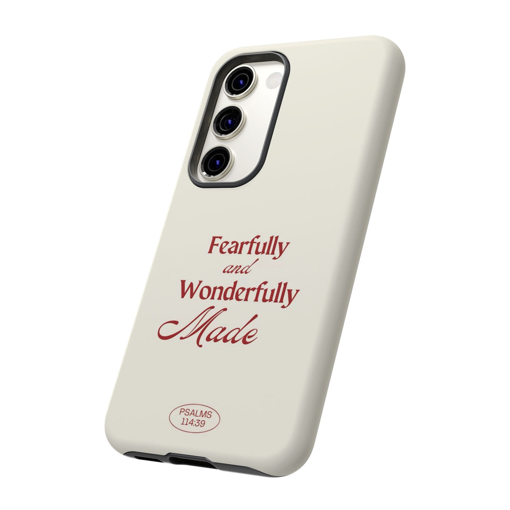 Tough Phone Case — "Fearfully and Wonderfully Made" Christian Scripture Protective Case