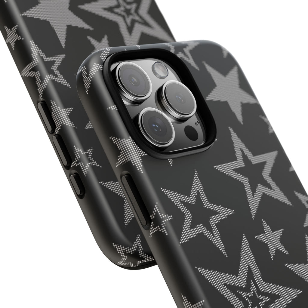 Black Star Pattern Tough Phone Case — Durable Protective Phone Cover